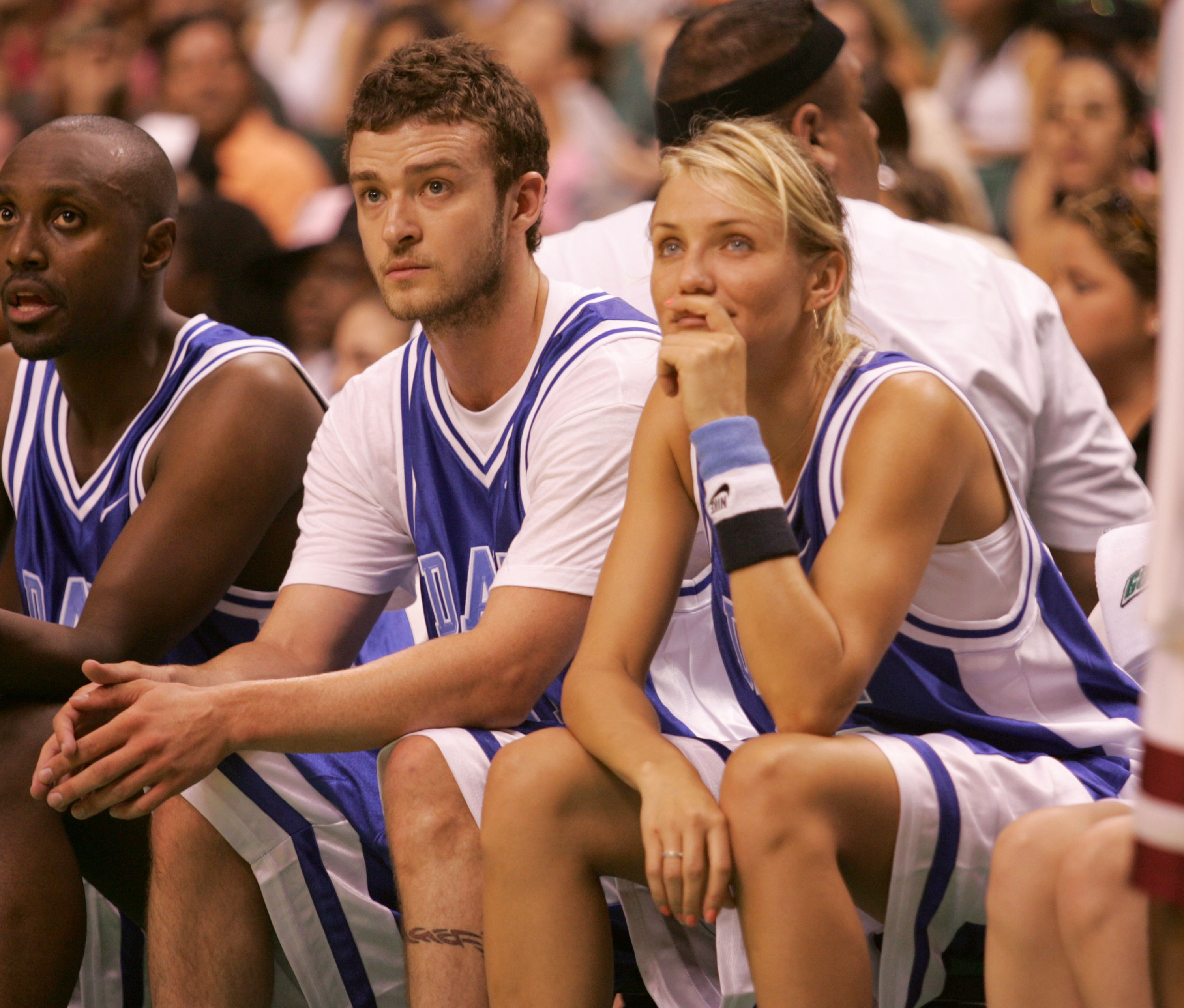 Justin Timberlake and Cameron Diaz during NSYNC's Challenge for the Children VI - Day 3 - basketball game in Sunrise, Florida | Source: Getty Images