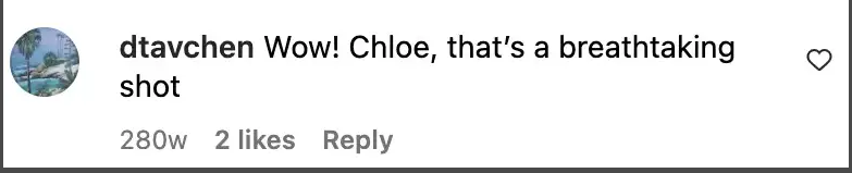A fan comments on Chloe Mills' appearance | Source: Instagram.com/chloenicolemills/