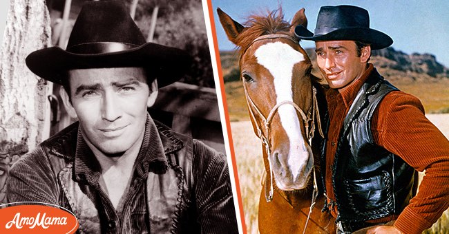  James Drury stars as the titular character in television series "The Virginian," circa 1965. [left], Actor Drury appears in the television show, "The Virginian" [right]. | Source: Getty Images