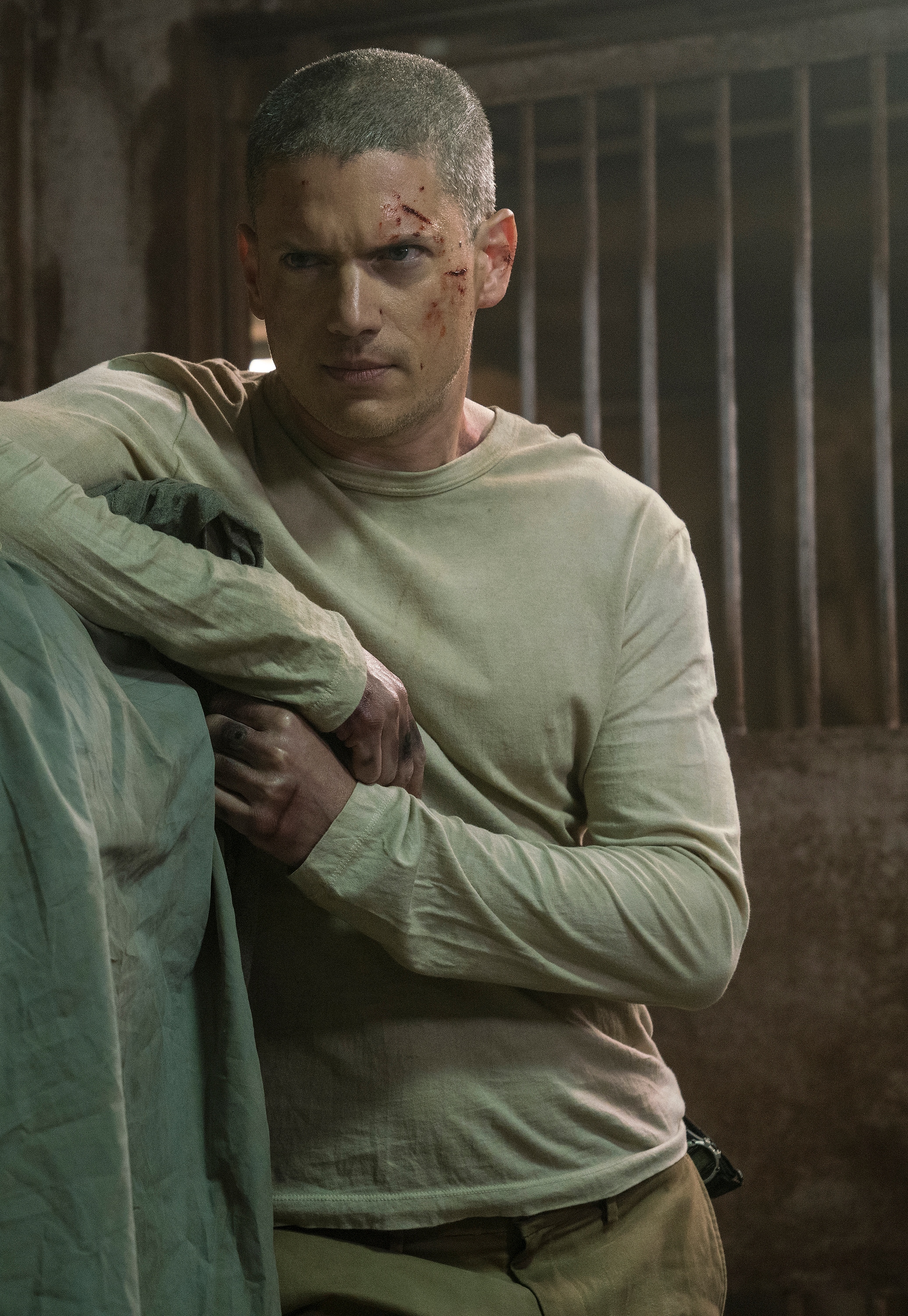 Wentworth Miller on the set of 