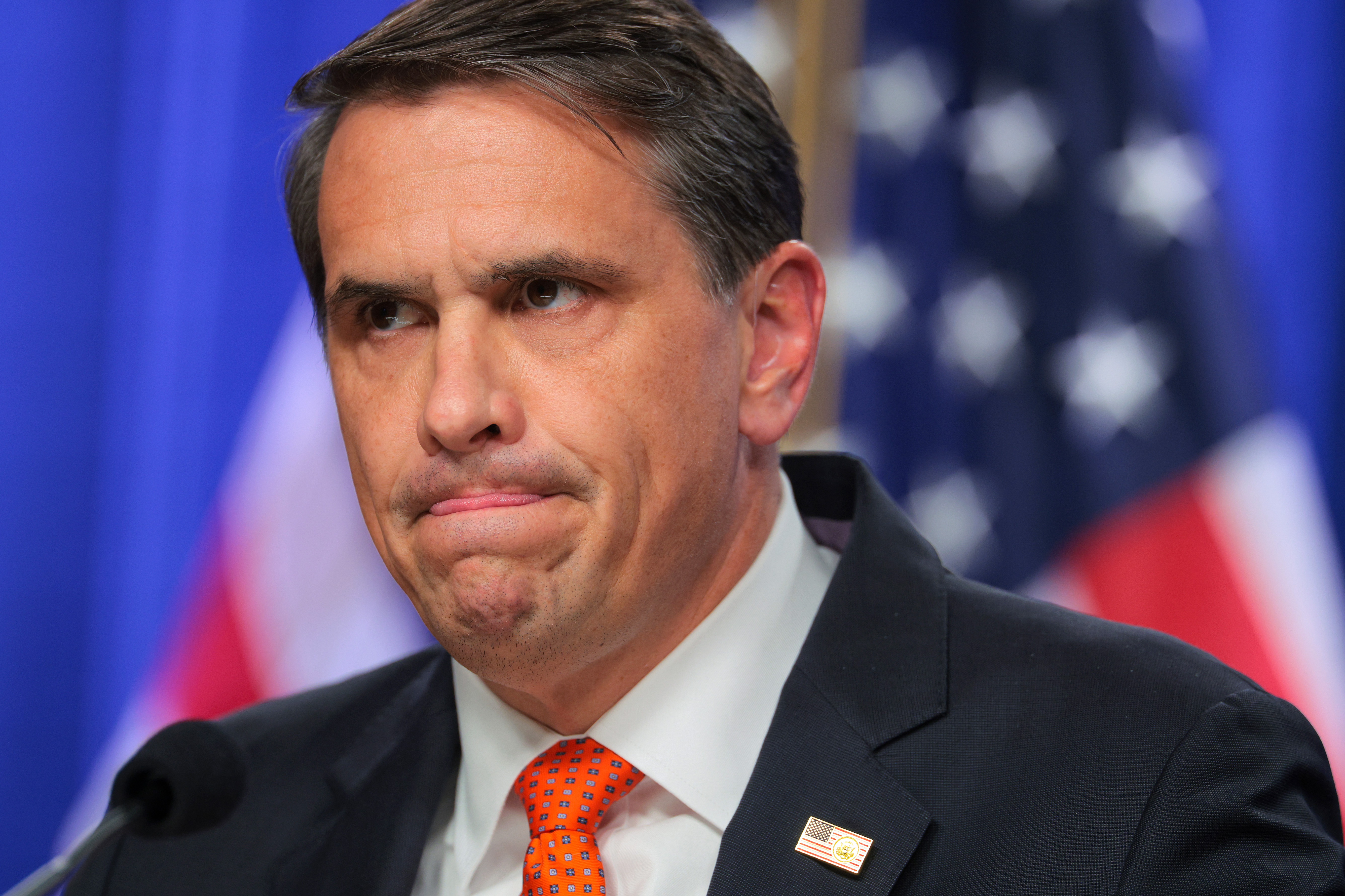 Todd Blanche speaks during a news conference on April 7, 2026 | Source: Getty Images