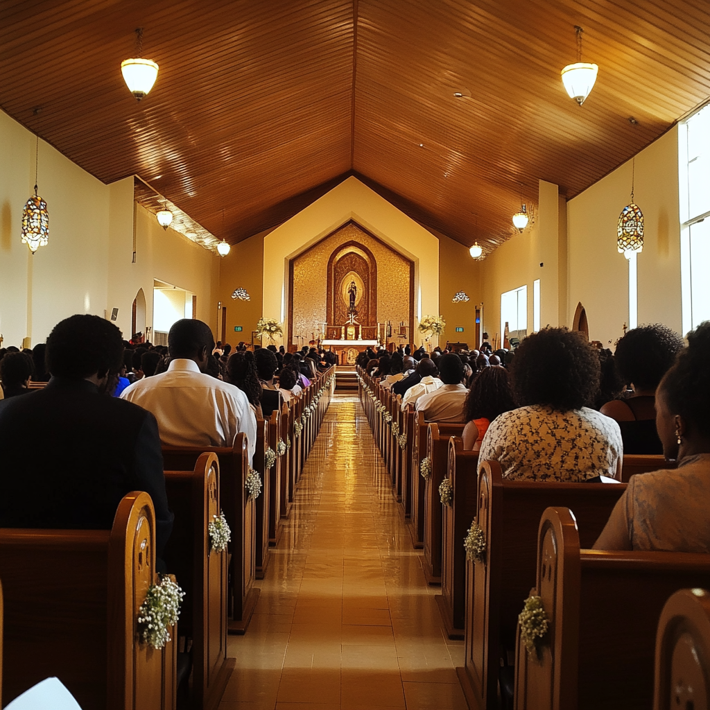 Congregation at a wedding | Source: Midjourney