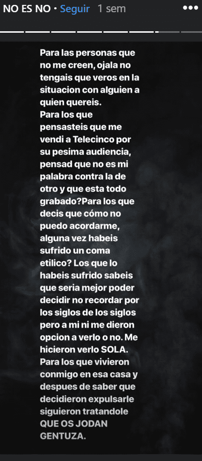 Captura de pantalla del Instagram de Carlota Prado. || Fuente: Instagram/carlotanoisno