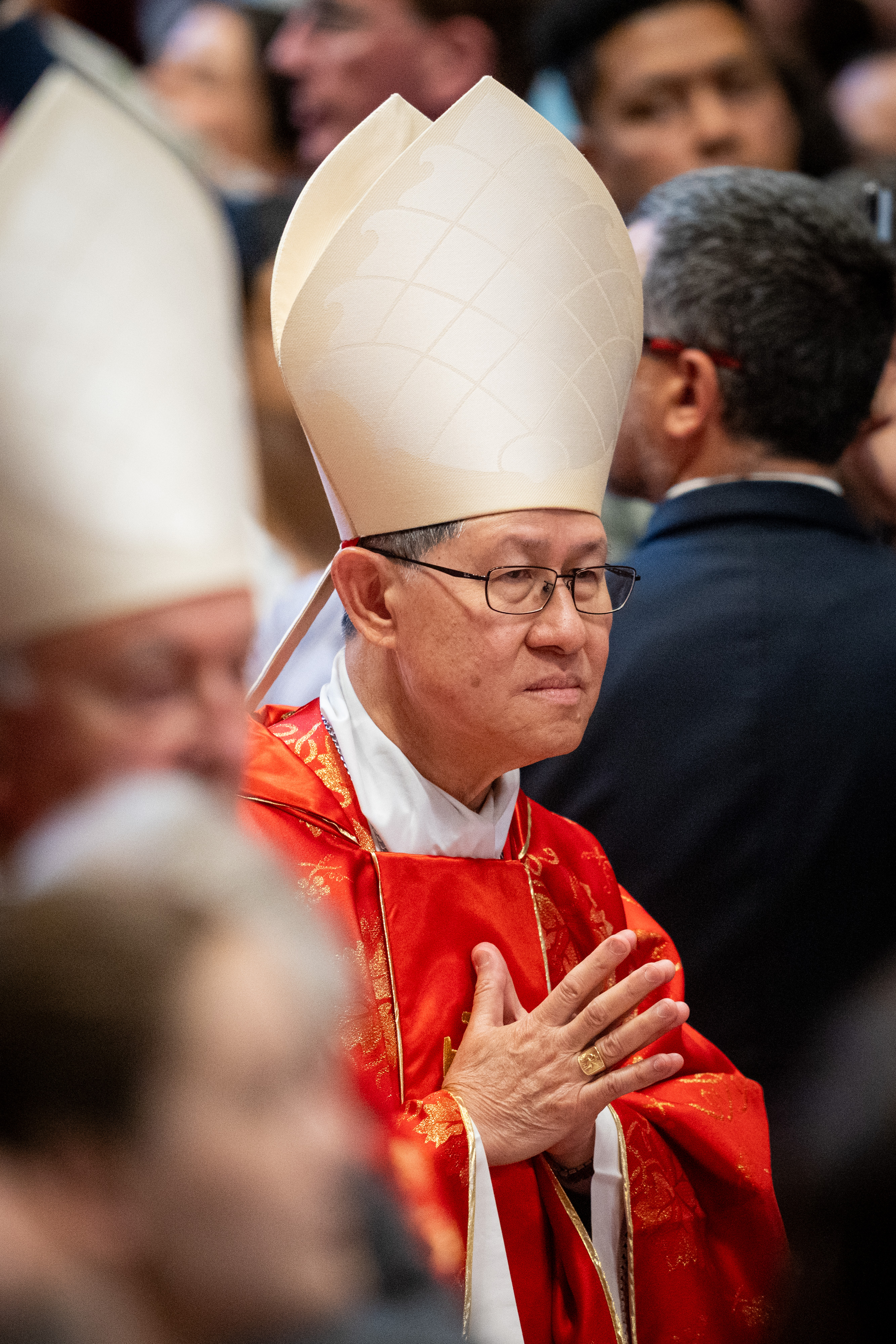 Cardinal Luis Antonio Gokim Tagle at the "Pro Eligendo Romano Pontfice" final Mass with cardinals before the conclave in St. Peter's Basilica on May 7, 2025 | Source: Getty Images