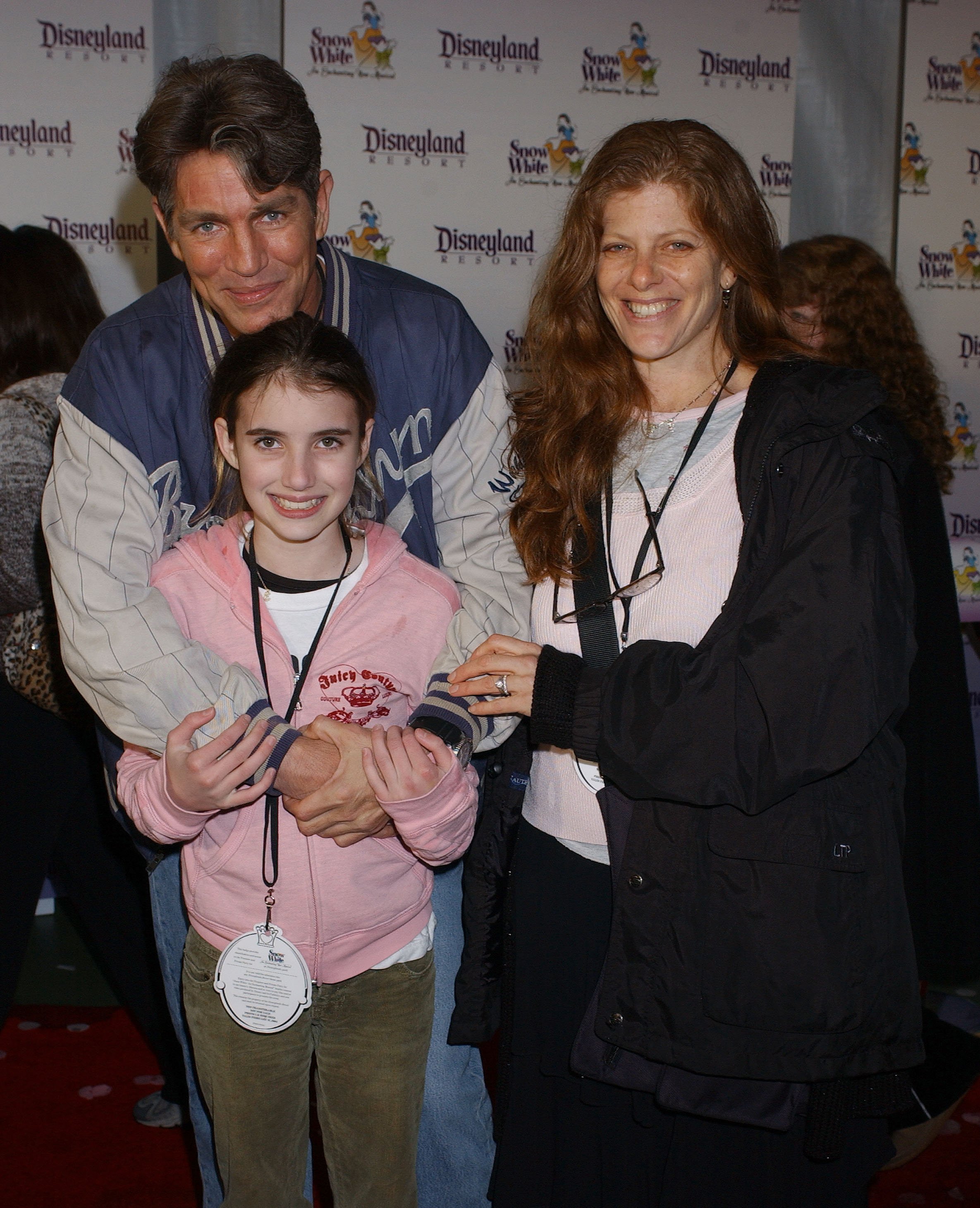 Eric Roberts, his daughter Emma, and his wife Eliza during "Snow White - An Enchanting New Musical" Premiere - Arrivals at Fantasyland Theatre at Disneyland in Anaheim, California, United States. | Source: Getty Images