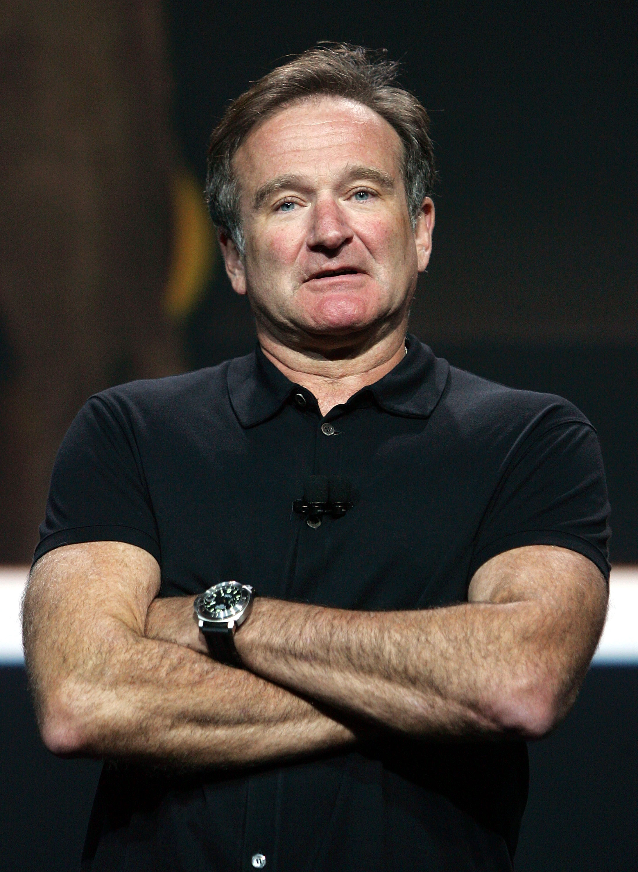 Robin Williams appears during Google co-founder Larry Page's keynote address on January 6, 2006, in Las Vegas, Nevada. | Source: Getty Images