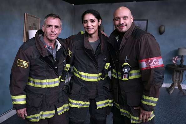 David Eigenberg, Miranda Rae Mayo, Joe Minoso, "Chicago Fire" at "One Chicago Day" at Lagunitas Brewing Company in Chicago | Getty Images