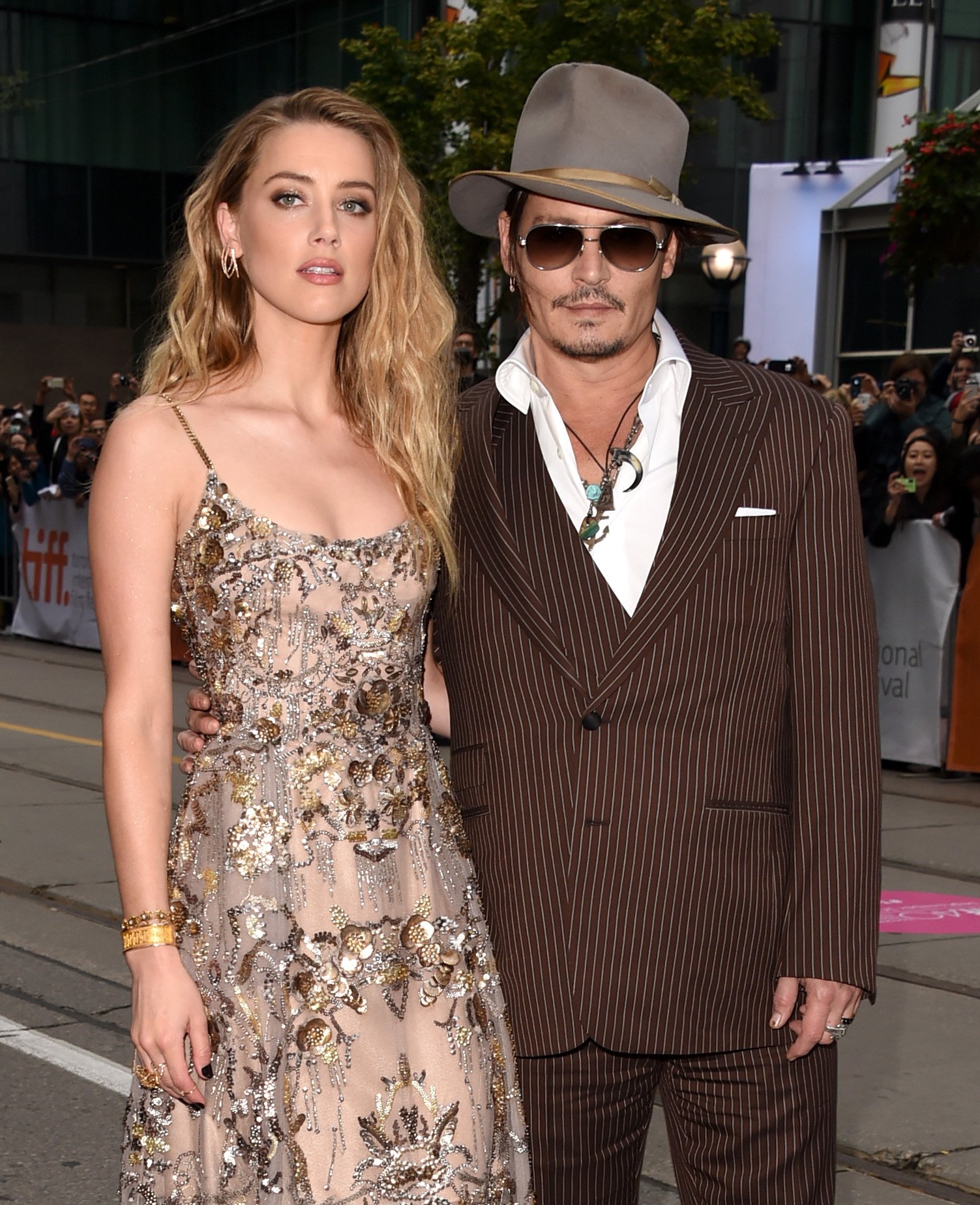 Amber Heard and Johnny Depp at the "The Danish Girl" premiere at the Toronto International Film Festival on September 12, 2015, in Toronto, Canada. | Source:Getty Images
