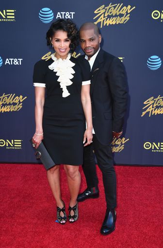 Tammy Franklin and Kirk Franklin on the red carpet at the Stellar Gospel Music Awards on March 25, 2017, in Las Vegas, Nevada | Source: Earl Gibson III/Getty Images