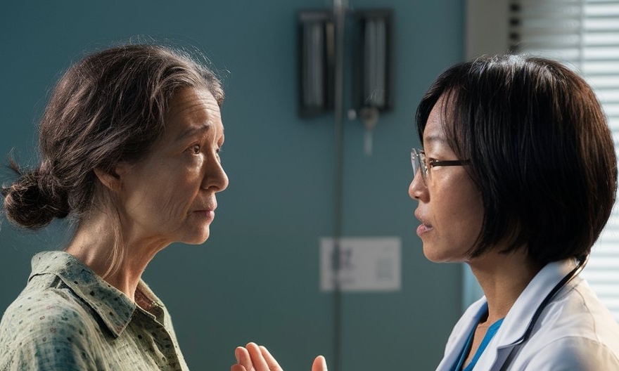 A doctor attending to a patient in her surgery | Source: Midjourney