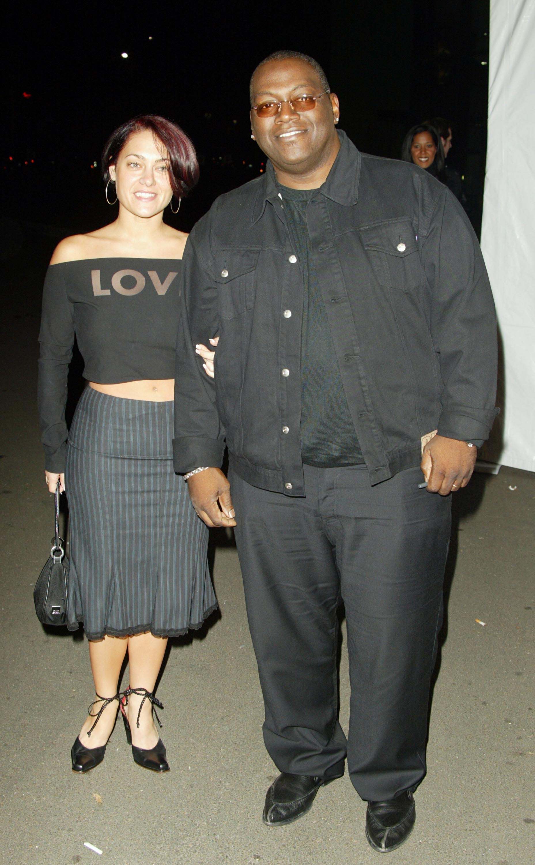 Randy Jackson and Erika Riker arriving at the Livin' Large celebration at The Lounge at Astra Pacific Design Centre in Hollywood on February 13, 2003 in Hollywood, California. | Source: Getty Images