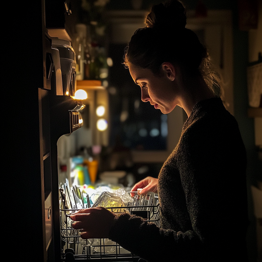 A woman loading a dishwasher | Source: Midjourney