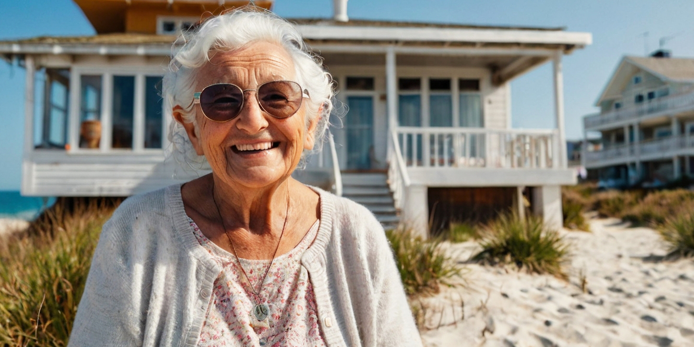 A smiling older woman standing outside a house | Source: AmoMama