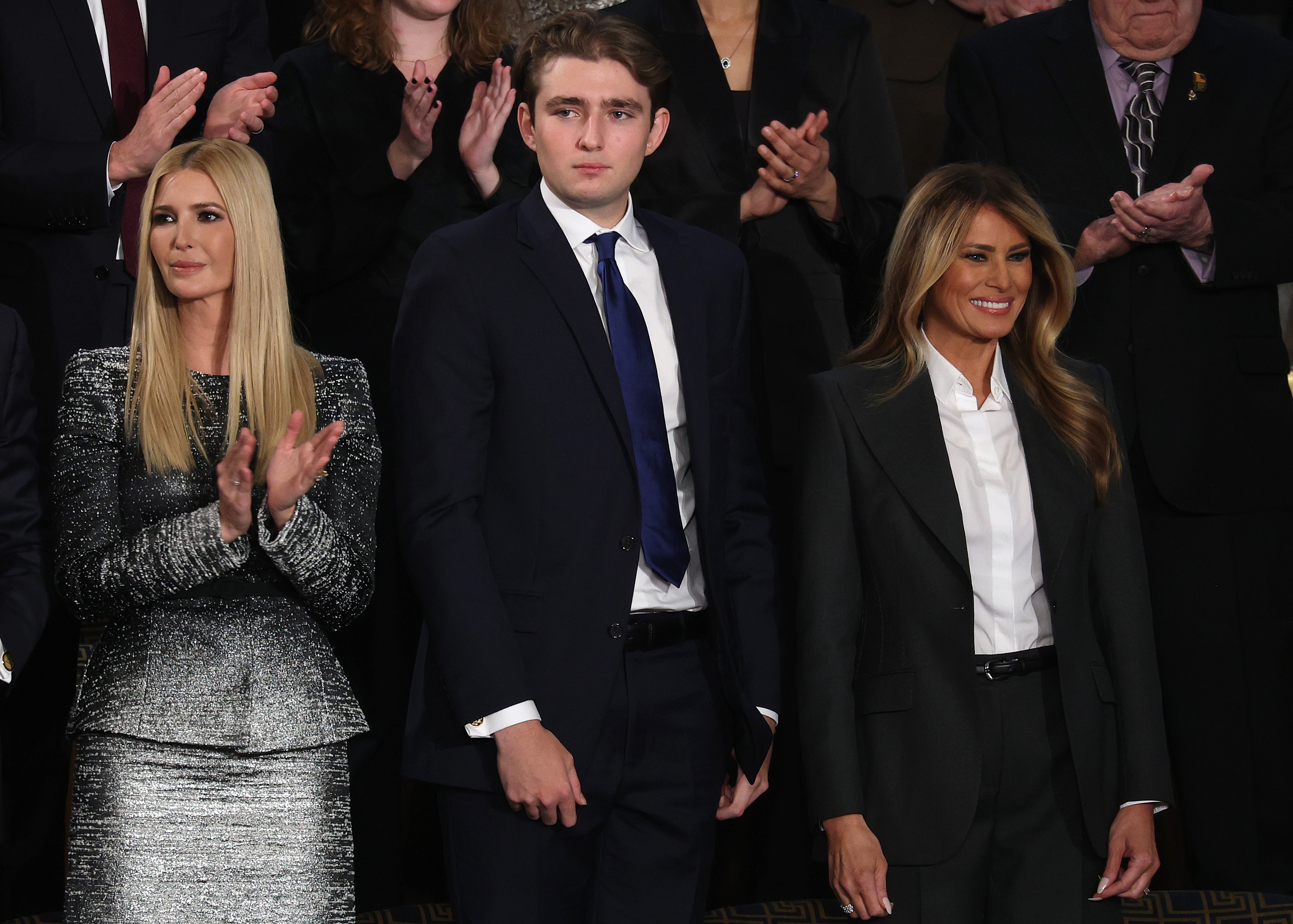 Ivanka, Barron, and Melania Trump at the State of the Union address during a Joint Session of Congress at the U.S. Capitol on February 24, 2026, in Washington, DC. | Source: Getty Images
