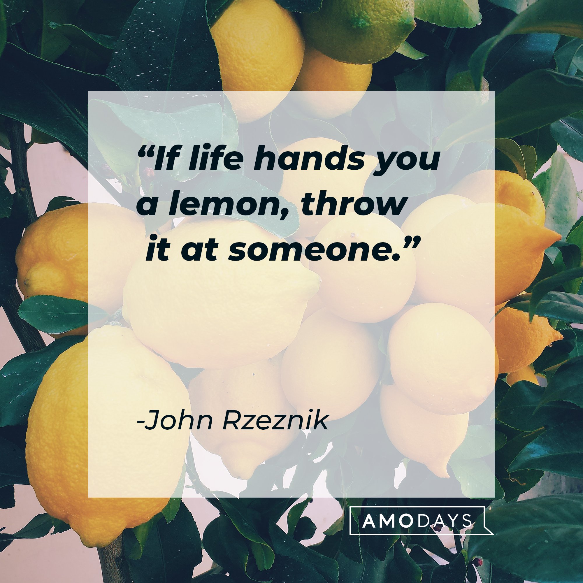 John Rzeznik’s quote: "If life hands you a lemon, throw it at someone." | Image: AmoDays 