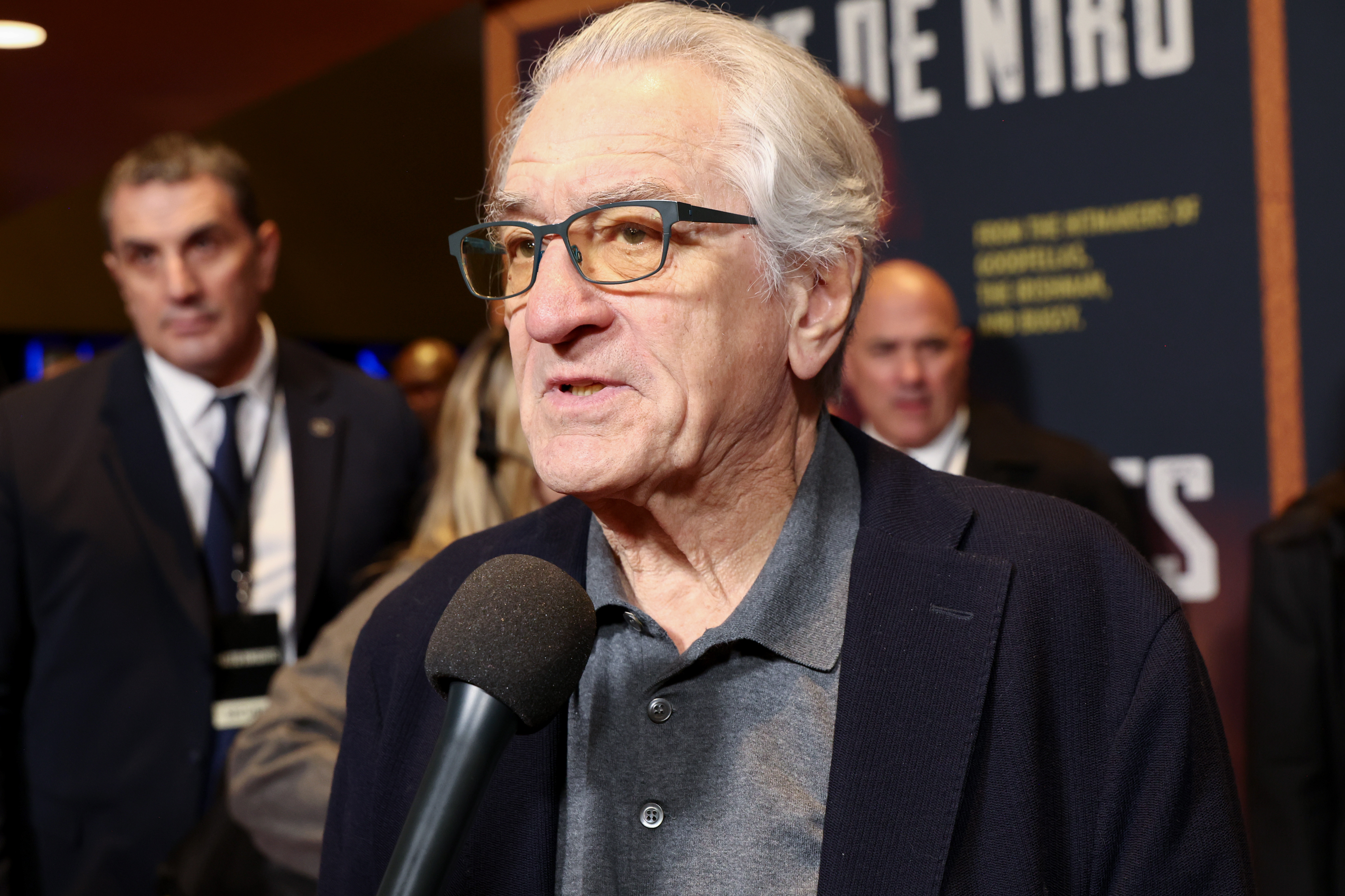 Robert De Niro speaking at the New York premiere of "The Alto Knights" in New York City on March 15, 2025. | Source: Getty Images