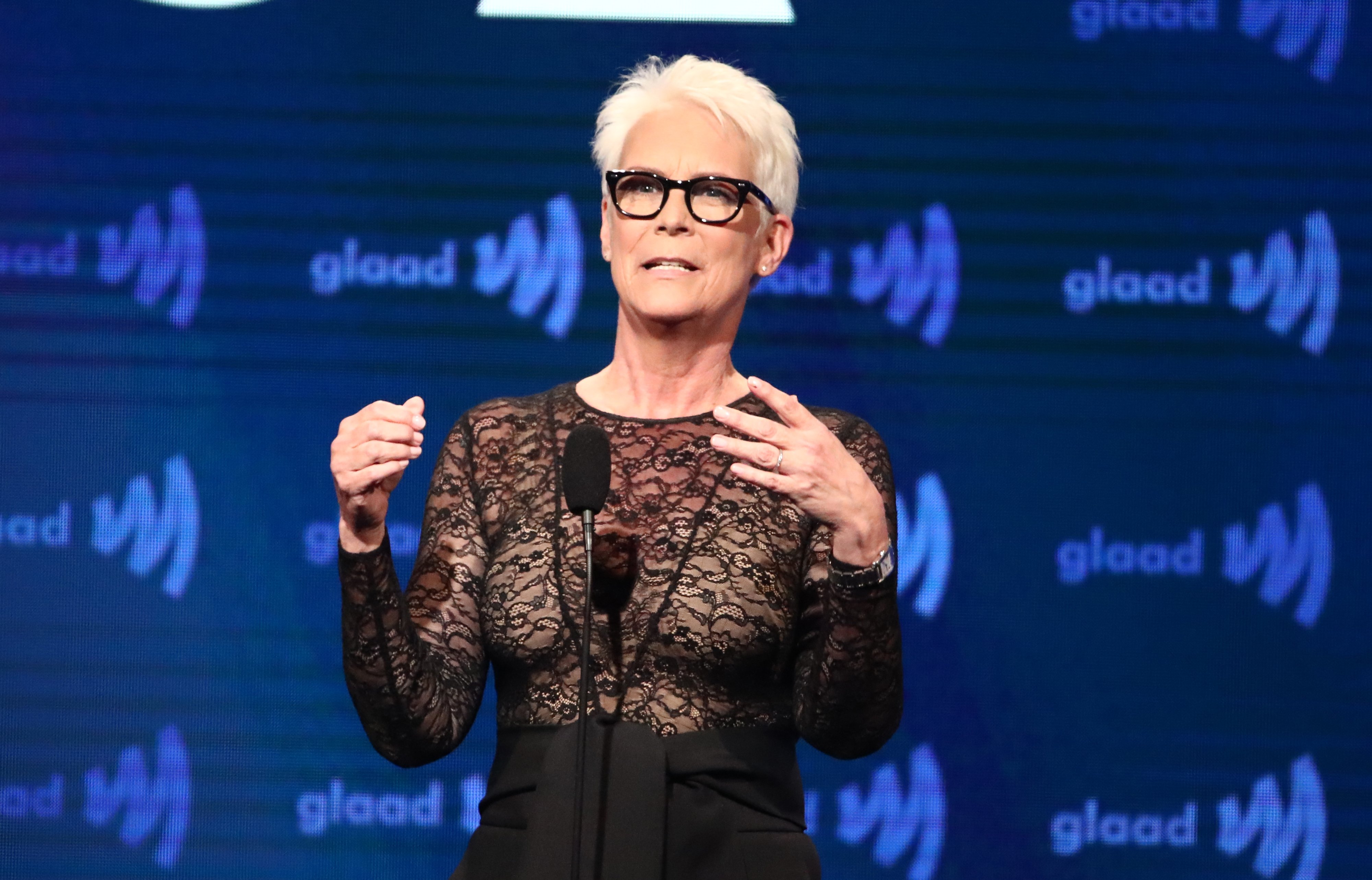 Jamie Lee Curtis speaks onstage during the 30th Annual GLAAD Media Awards Los Angeles at The Beverly Hilton Hotel on March 28, 2019 | Source: Getty Images