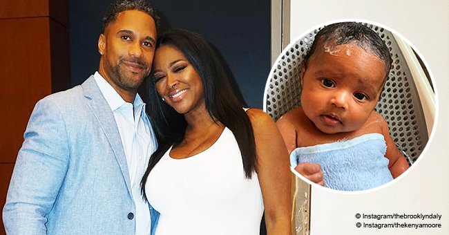 Kenya Moore melts hearts with sweet photo of 3-month-old baby Brooklyn 'trying to take a bath'