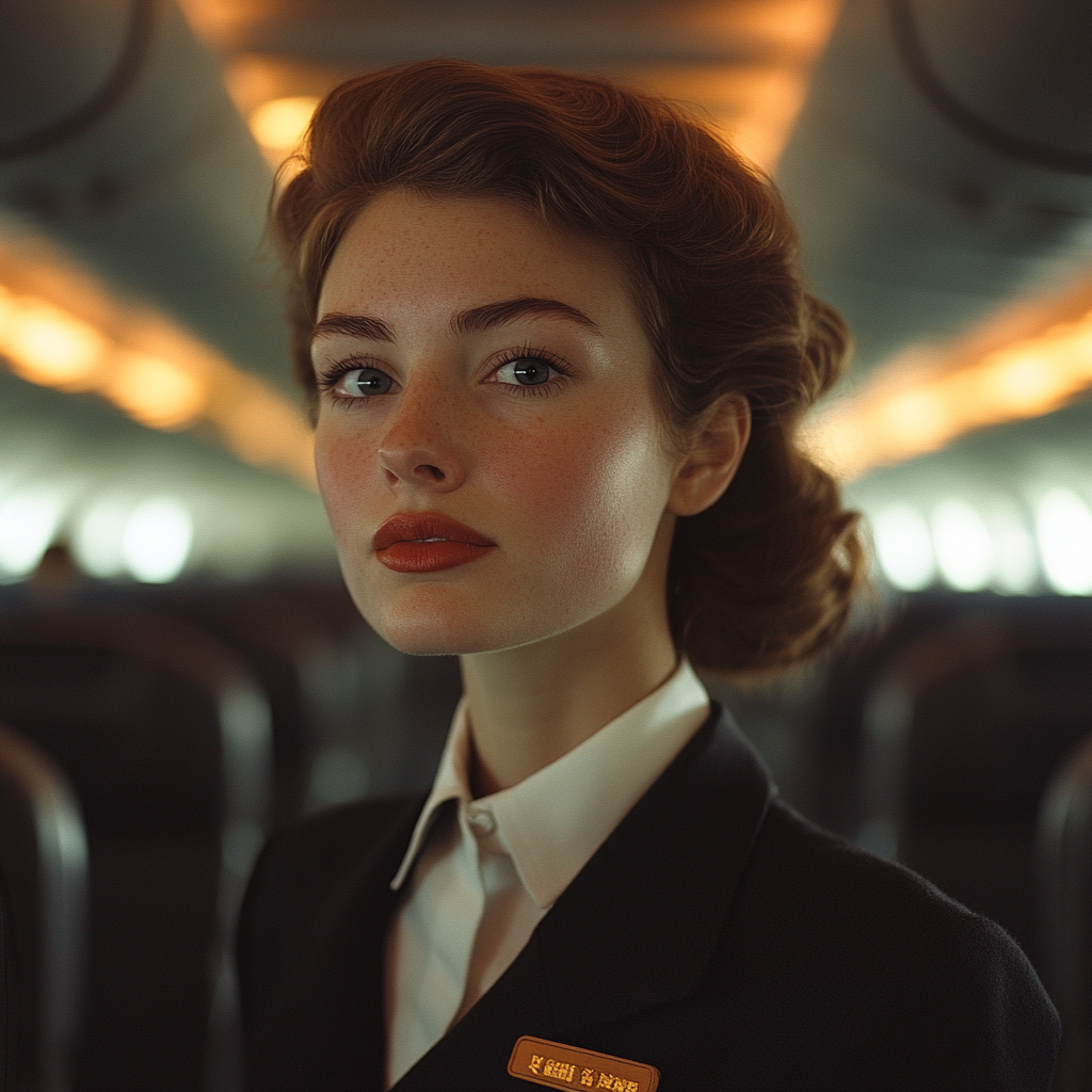 A flight attendant addressing a passenger | Source: Midjourney