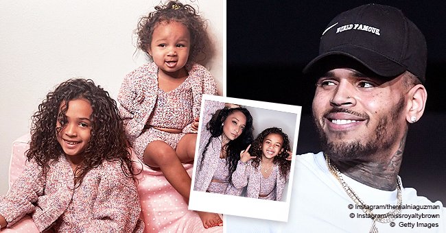 Chris Browns Daughter Royalty Looks Like Twins With Her Mom And Sister Rocking Matching Outfits