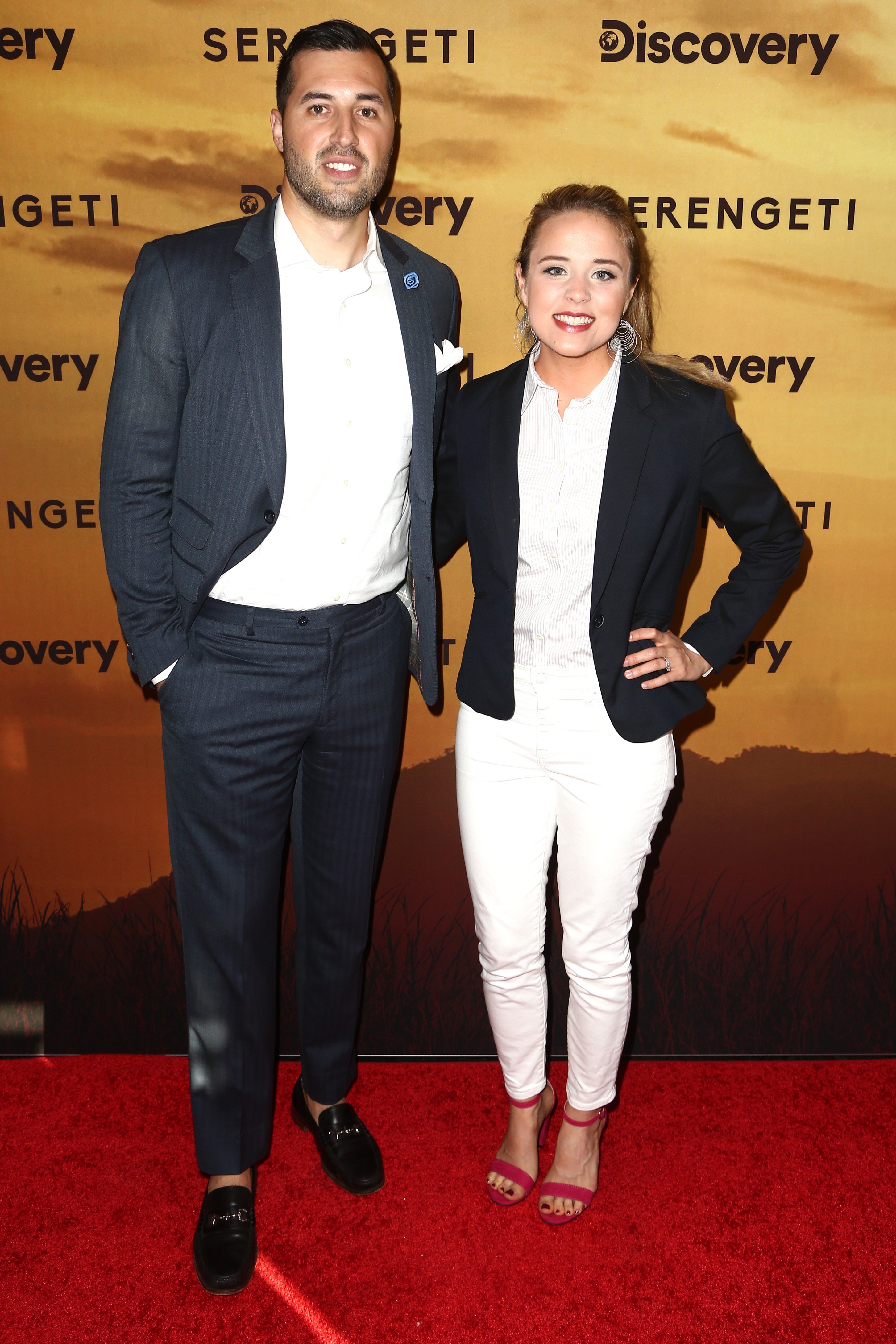 Jeremy Vuolo and Jinger Duggar Vuolo attend the Los Angeles Special Screening Of Discovery's "Serengeti" on July 23, 2019, in Beverly Hills, California. | Source: Getty Images.