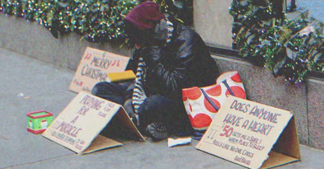 A little girl gives a homeless man money to buy food, unaware of his unsettling intentions | Shutterstock 