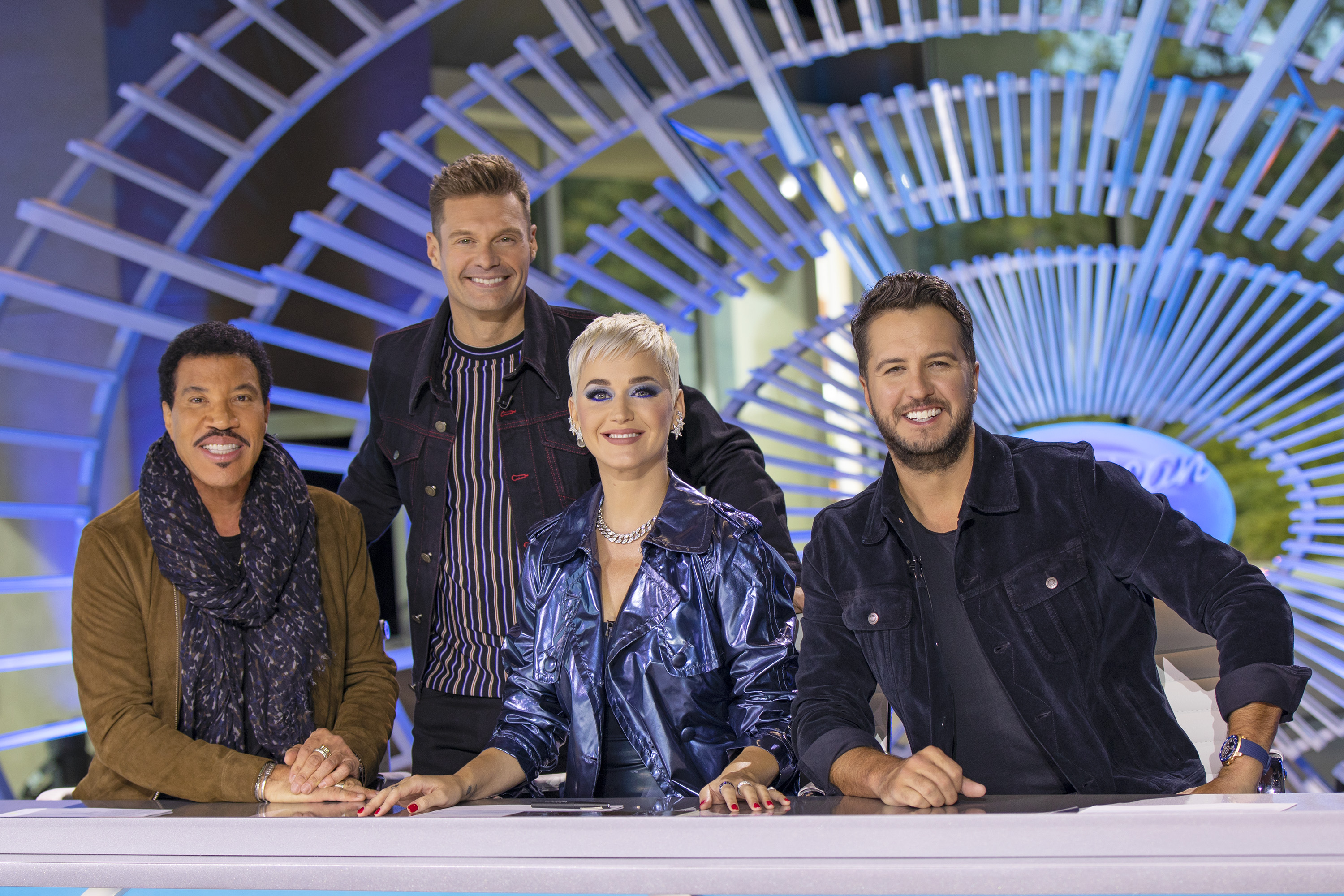 Lionel Richie, Luke Bryan, Katy Perry, and host Ryan Seacrest on "American Idol" on October 14, 2018 | Source: Getty Images