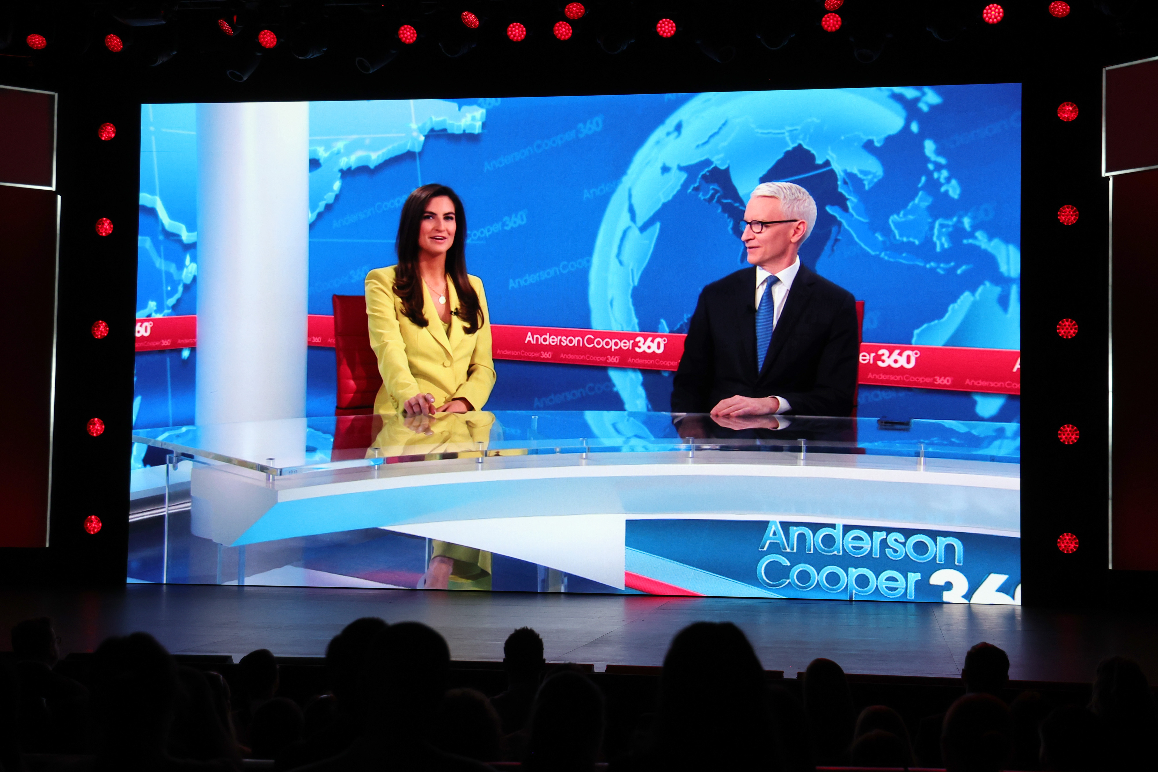 Kaitlan Collins and Anderson Cooper at Madison Square Garden on May 17, 2023 in New York City. | Source: Getty Images