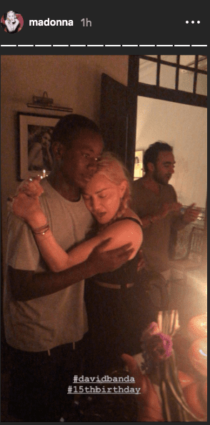 Madonna celebrates her son, David Banda's 15th birthday on September 24, 2020 | Instagram Story/madonna