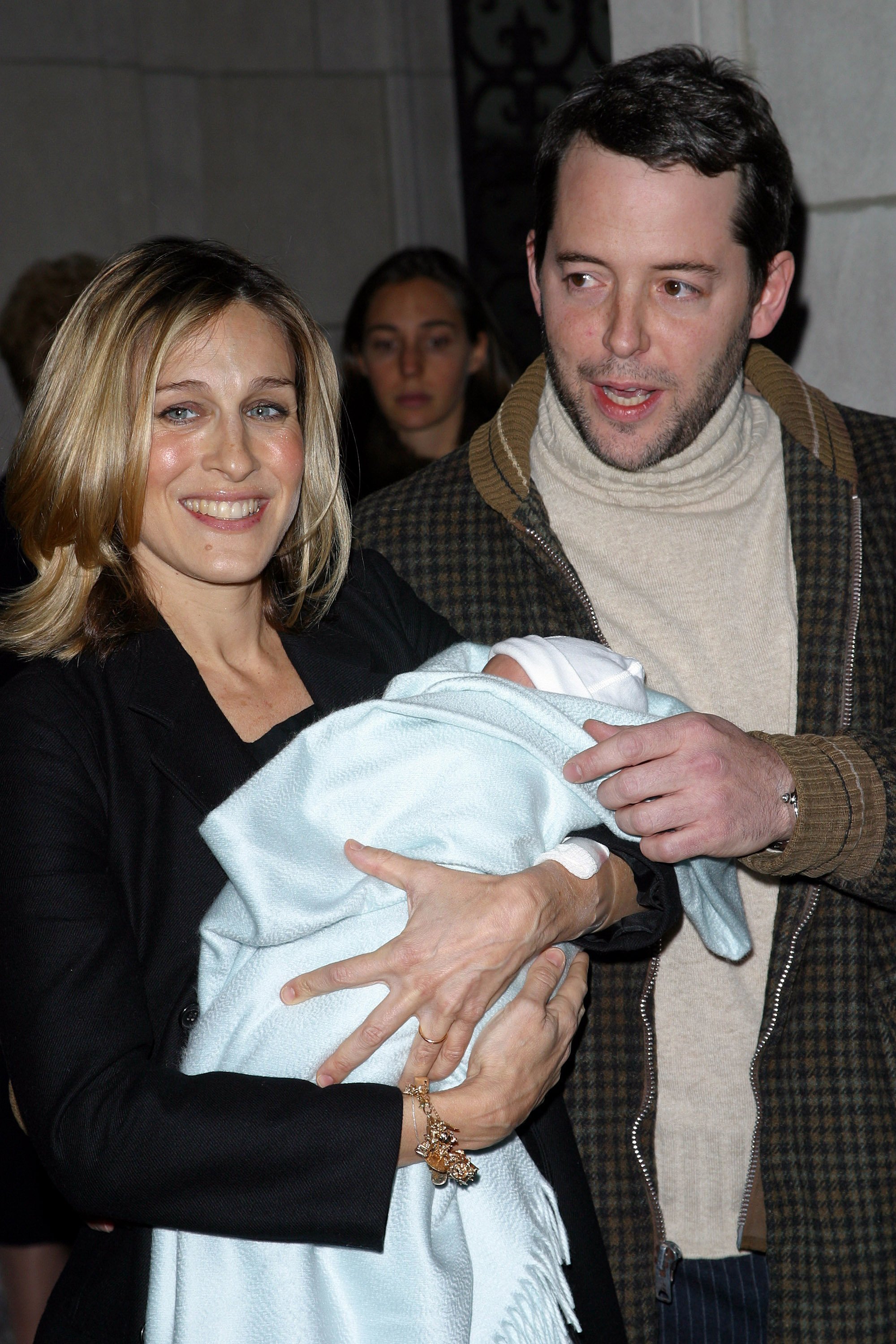 Sarah Jessica Parker, Matthew Broderick, and their baby James Wilkie Broderick | Source: Getty Images