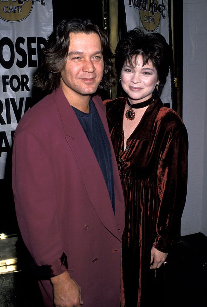 Eddie Van Halen and Valerie Bertinelli at Hard Rock Cafe in West Hollywood, California, United States. | Source: Getty Images