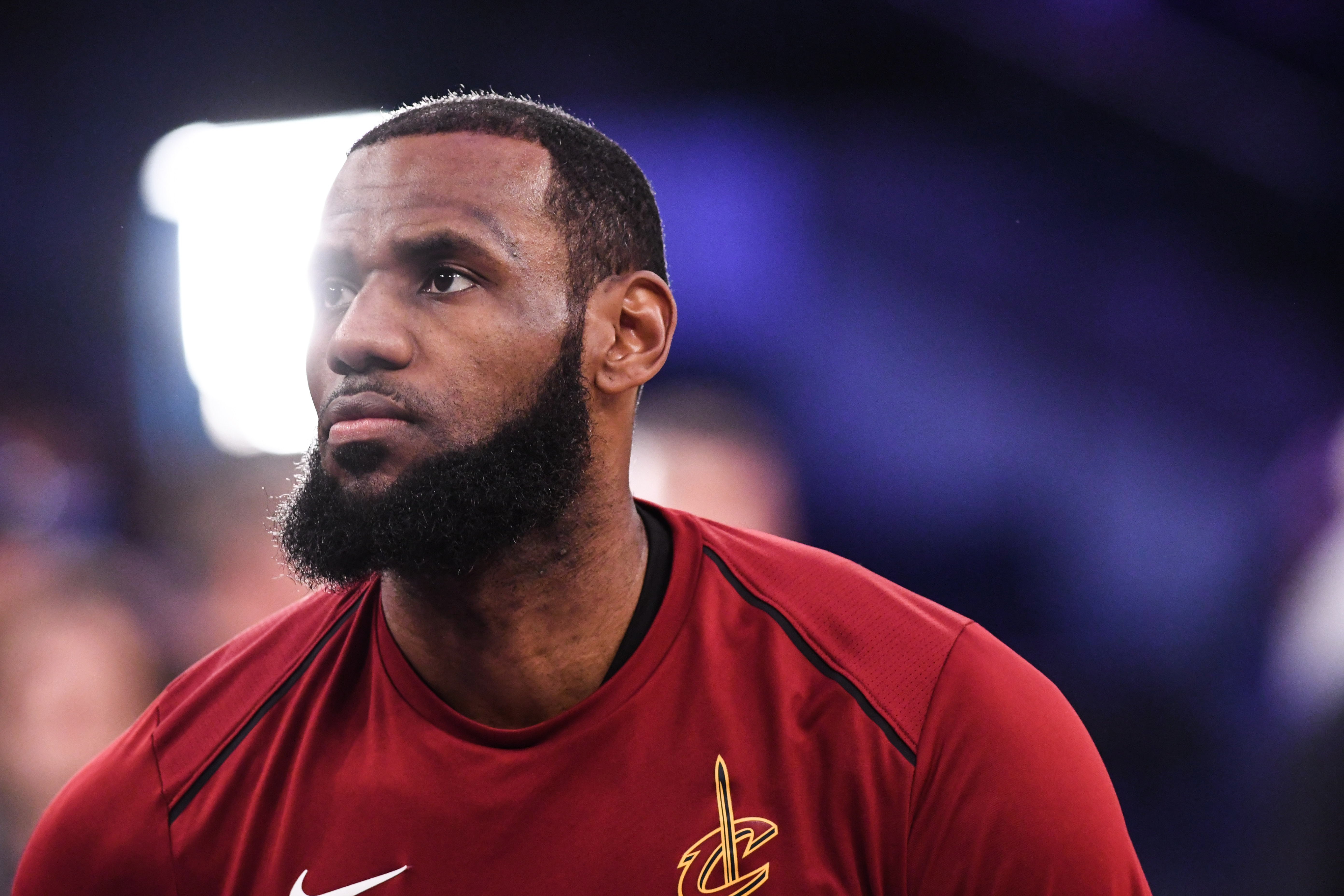 LeBron James pictured before a Cleveland Cavaliers game against the New York Knicks on April 9, 2018 in New York City. | Source: Getty Images