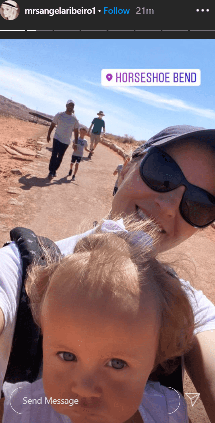 Angela Ribeiro with her husband and kids on their trip to the Horseshoe Bend | Photo: Instagram/mrsangelaribeiro1