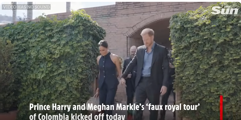 Meghan Markle and Prince Harry visit a local charter school, Colegio Cultura Popular, in Bogota, Colombia, from a YouTube video dated August 16, 2024 | Source: Youtube/@thesun