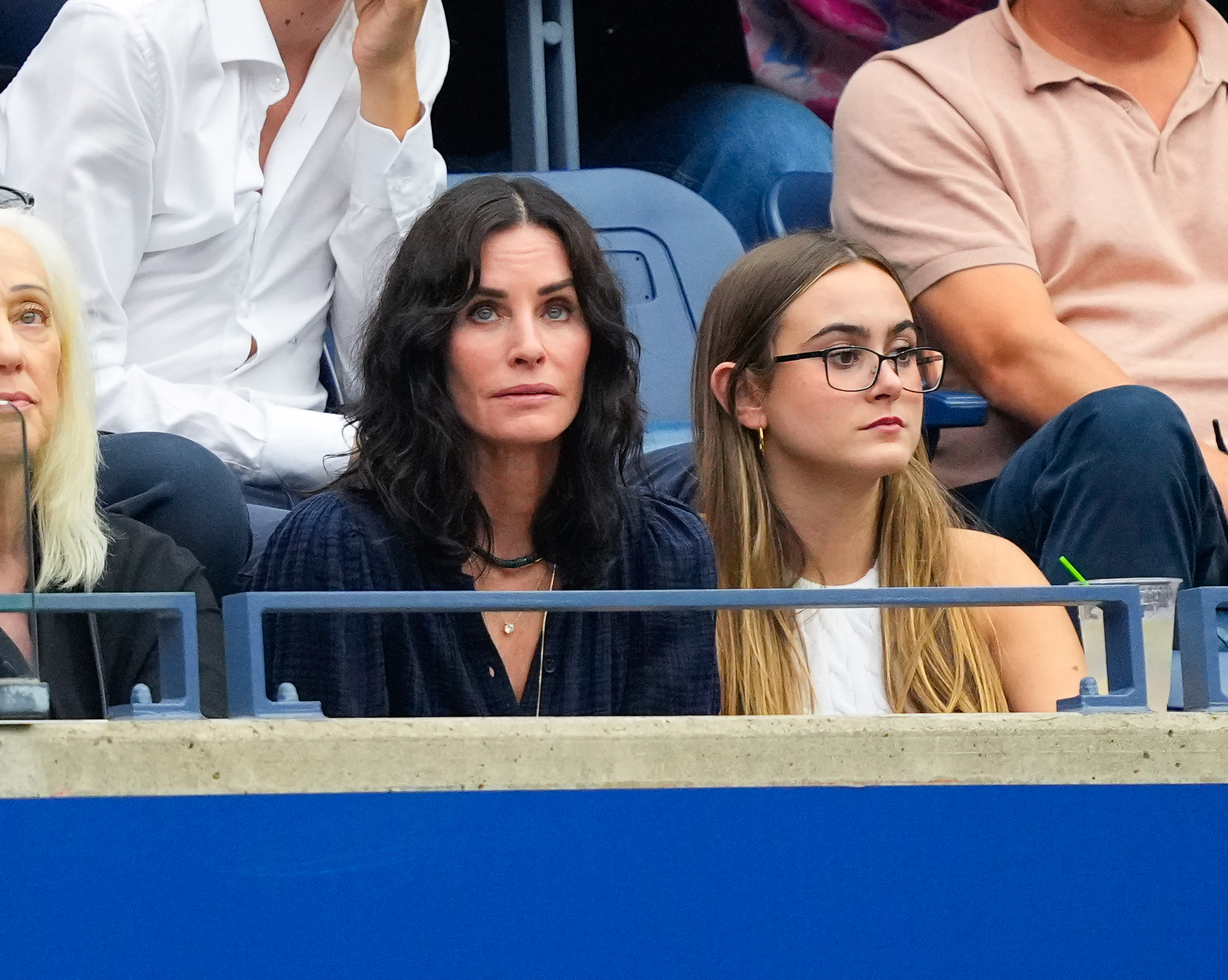 Courteney Cox and Coco Arquette are seen at the Women's Final between Sabalenka vs. Pegula on Day Thirteen of the 2024 US Open at USTA Billie Jean King National Tennis Center on September 7, 2024, in New York City | Source: Getty Images