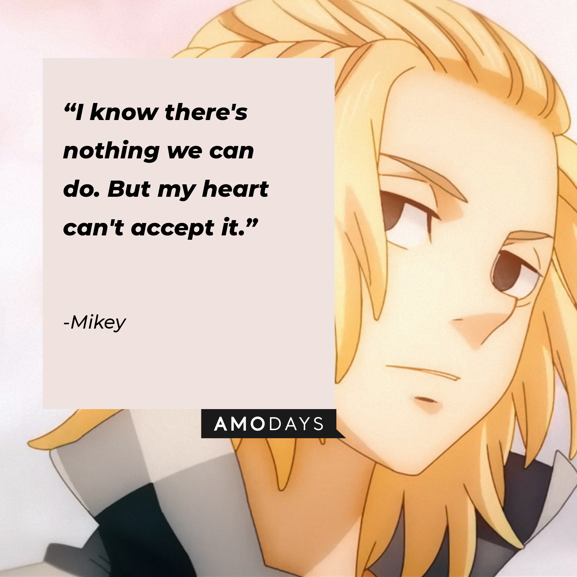 Mikey's quote: "I know there's nothing we can do. But my heart can't accept it." | Source: Youtube.com/Crunchyroll Collection
