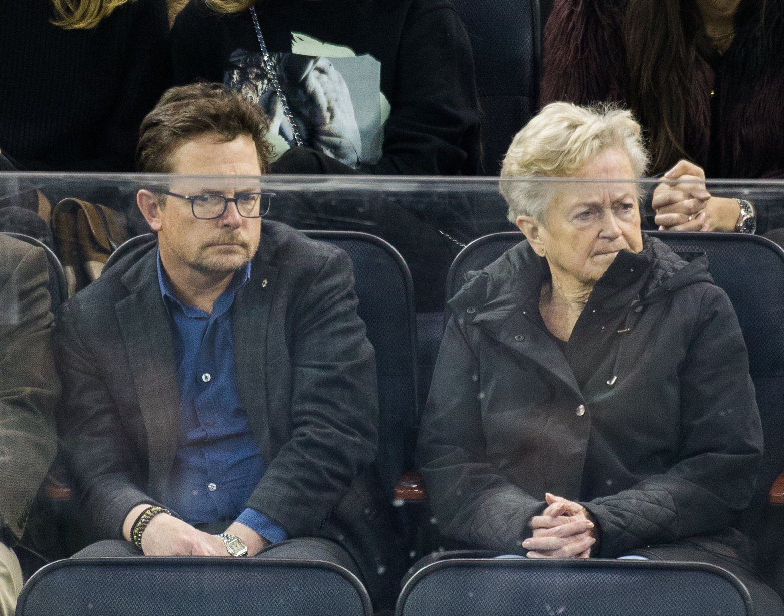 Michael J. Fox and Phyllis Piper at Toronto Maple Leafs Vs. New York Rangers at Madison Square Garden on January 13, 2017, in New York City | Source: Getty Images
