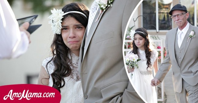 Man celebrates his 11-year-old daughter's wedding, but the bride is crying the whole time. 