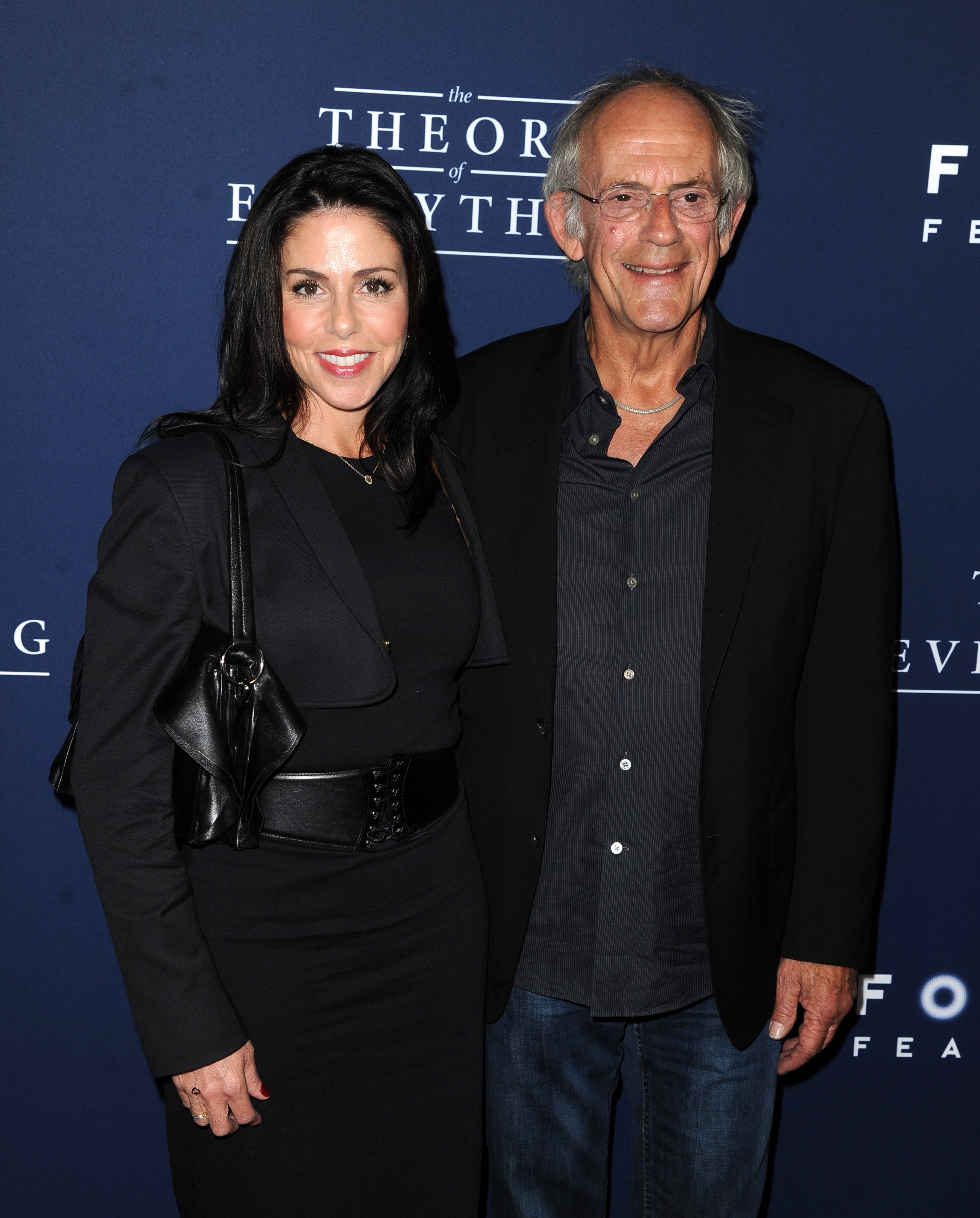 Christopher Lloyd and Lisa Loiacono at the "The Theory Of Everything" premiere hosted at AMPAS Samuel Goldwyn Theater, Beverly Hills, CA, on  October 28, 2014. | Source: Getty Images