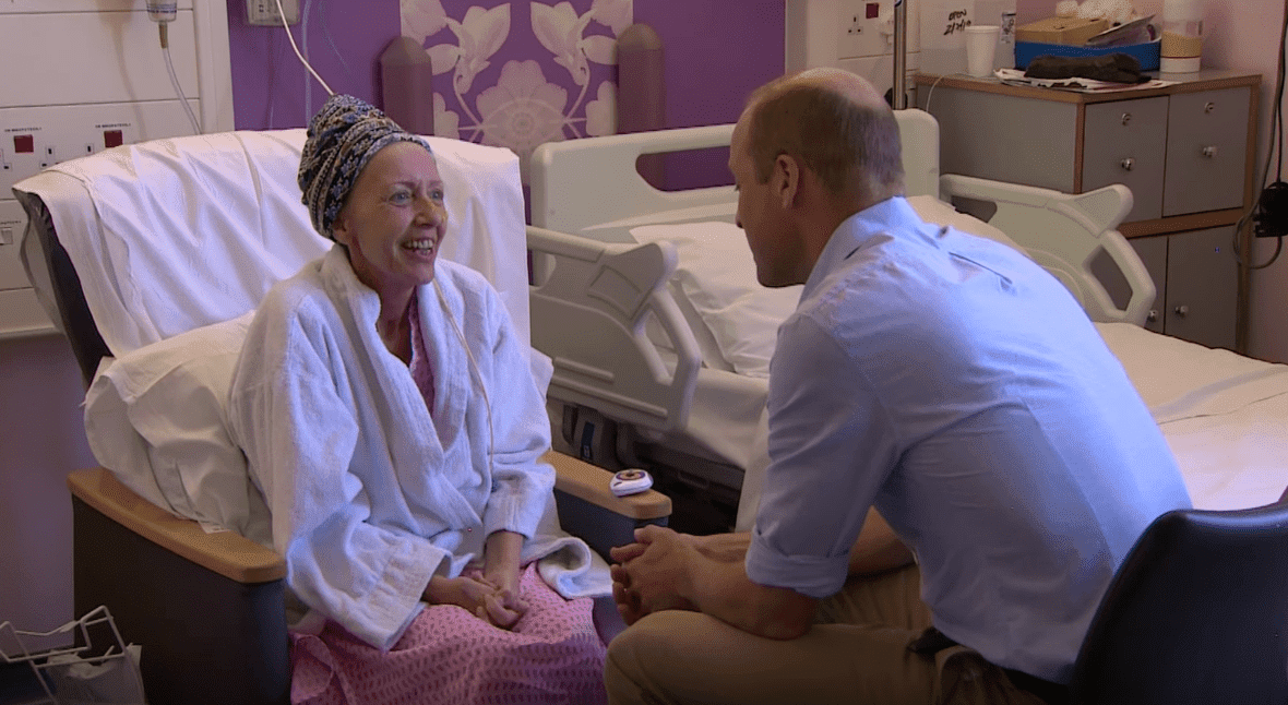 Prince William talks to a patient at The Royal Marsden. | Source: YouTube/TheRoyalFamilyChannel