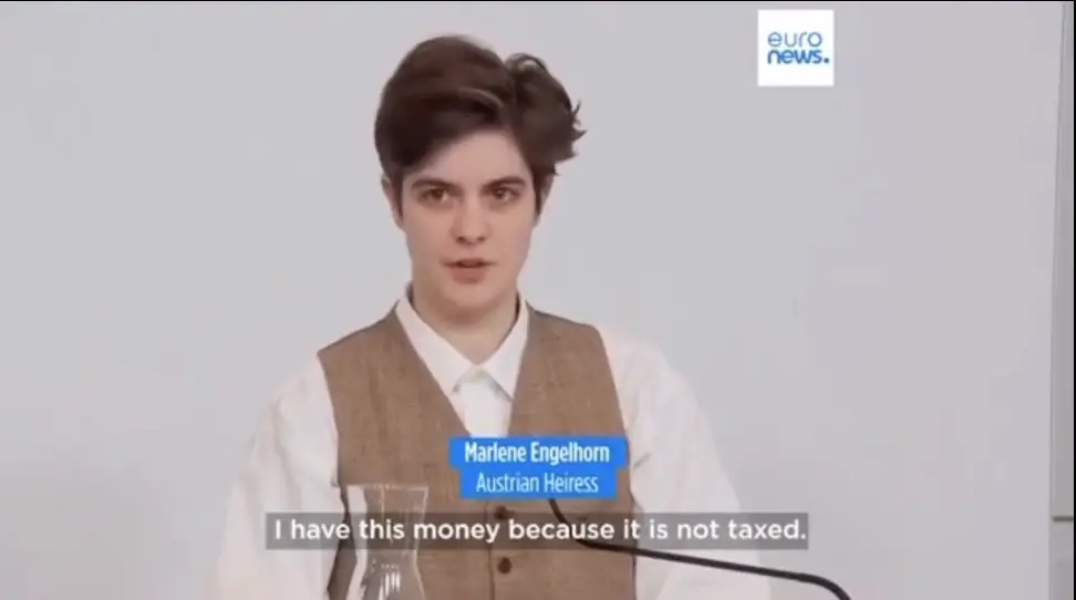 Marlene Engelhorn speaking about her desire to be taxed as an Austrian heiress with millions on January 24, 2024 | Source: Instagram/marlene_.engelhorn