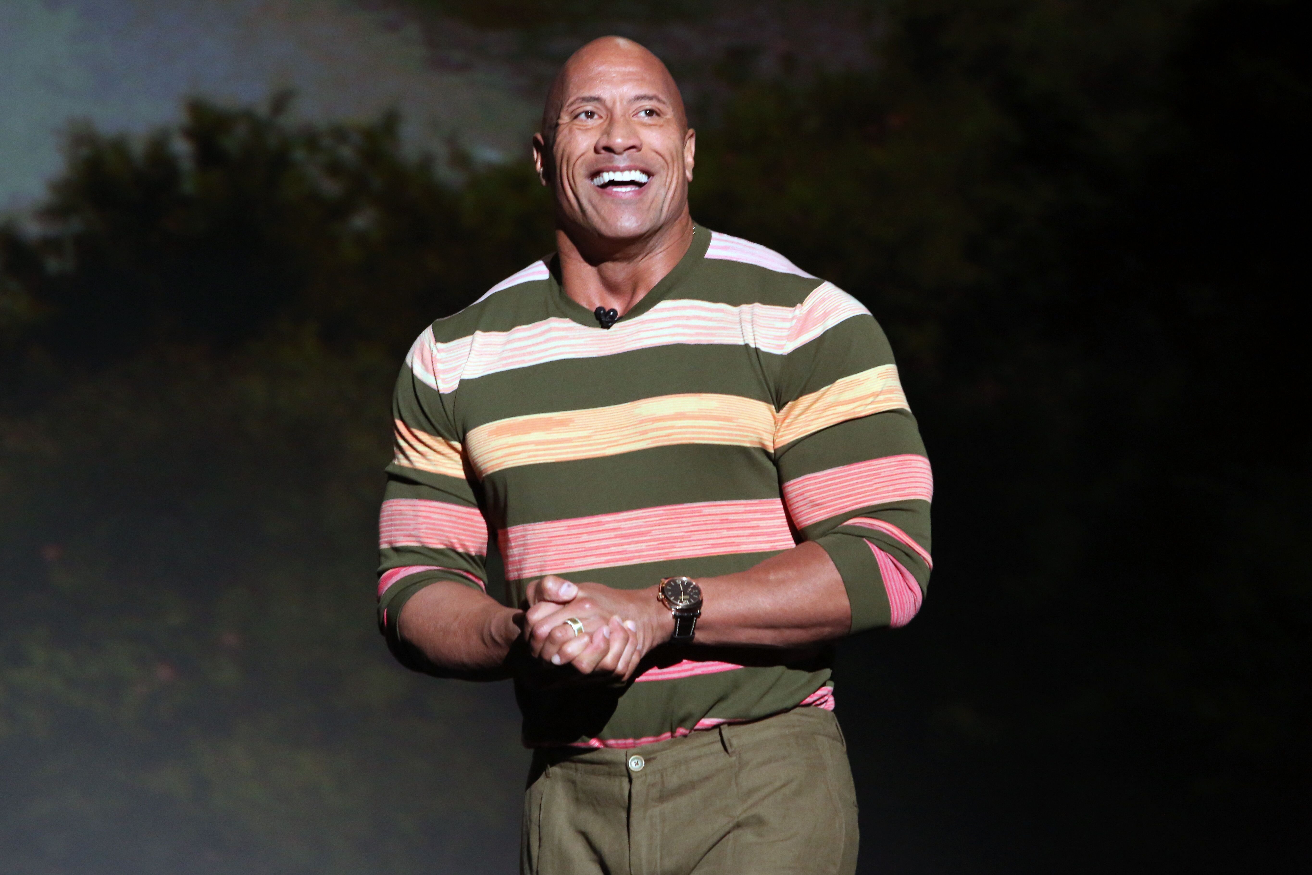 Dwayne Johnson at the Walt Disney Studios presentation in Anaheim, California on August 24, 2019 | Photo: Jesse Grant/Getty Images