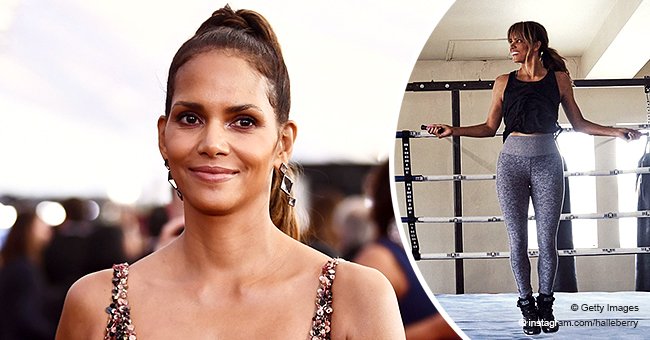 Halle Berry Shows Off Her Fit Body While Working Out Inside A Boxing Ring