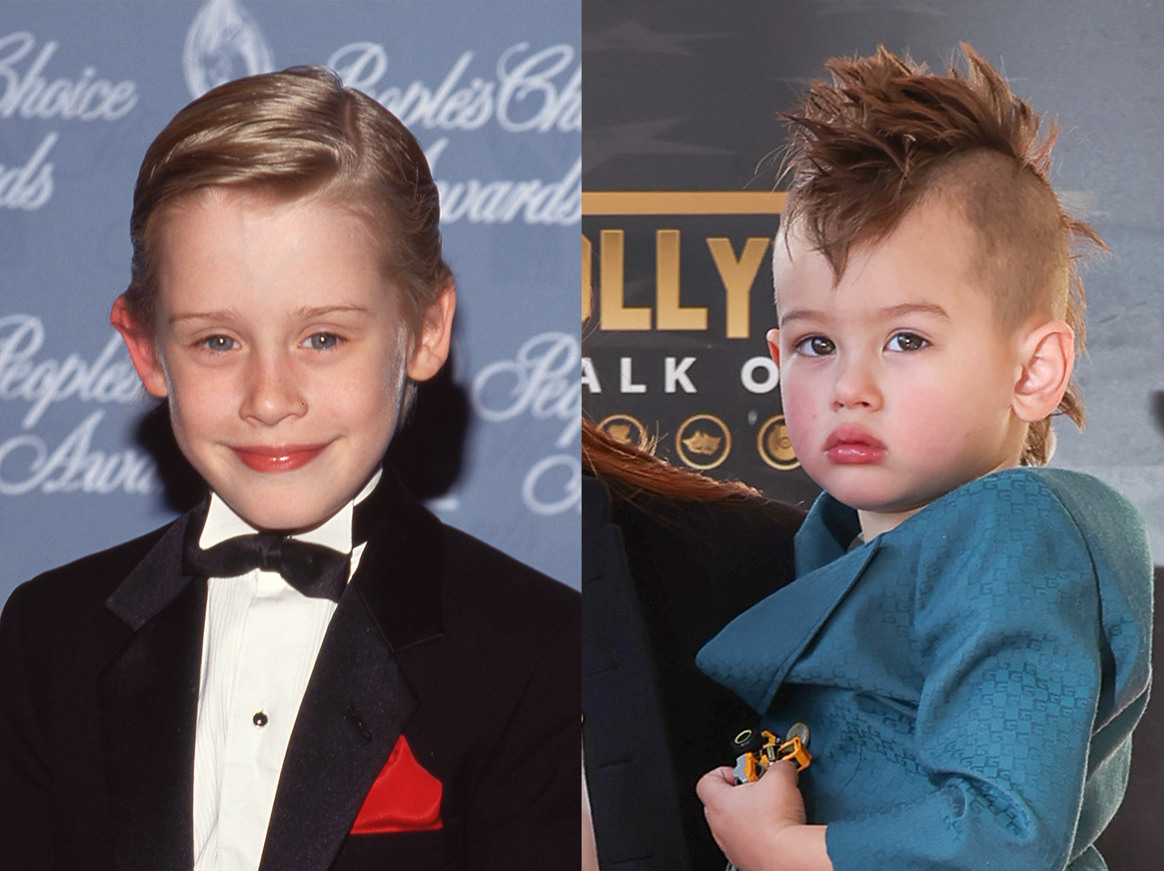 Macaulay Culkin in the '80s vs his son | Source: Getty Images