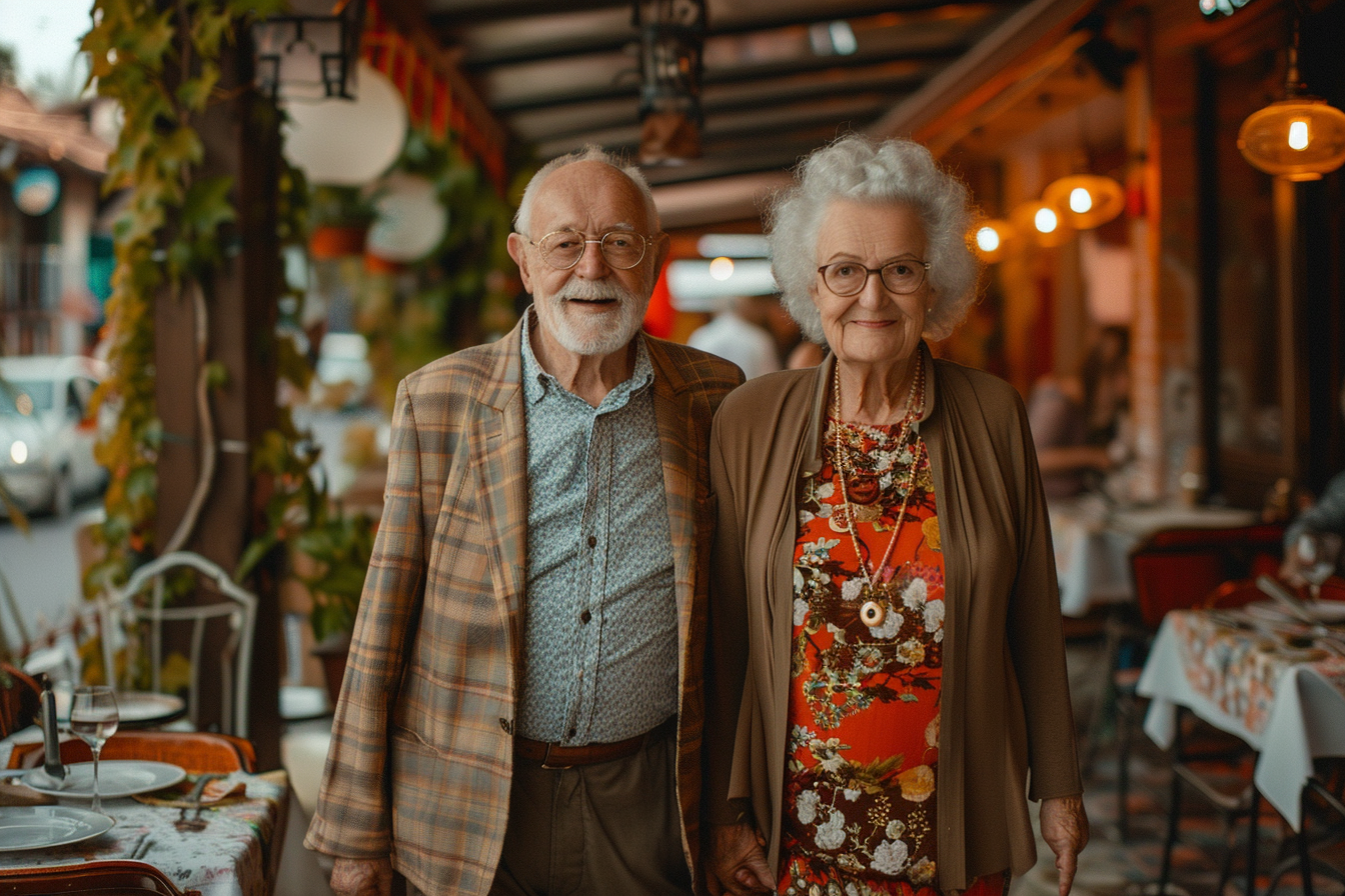 An older couple walking into a restaurant | Source: Midjourney