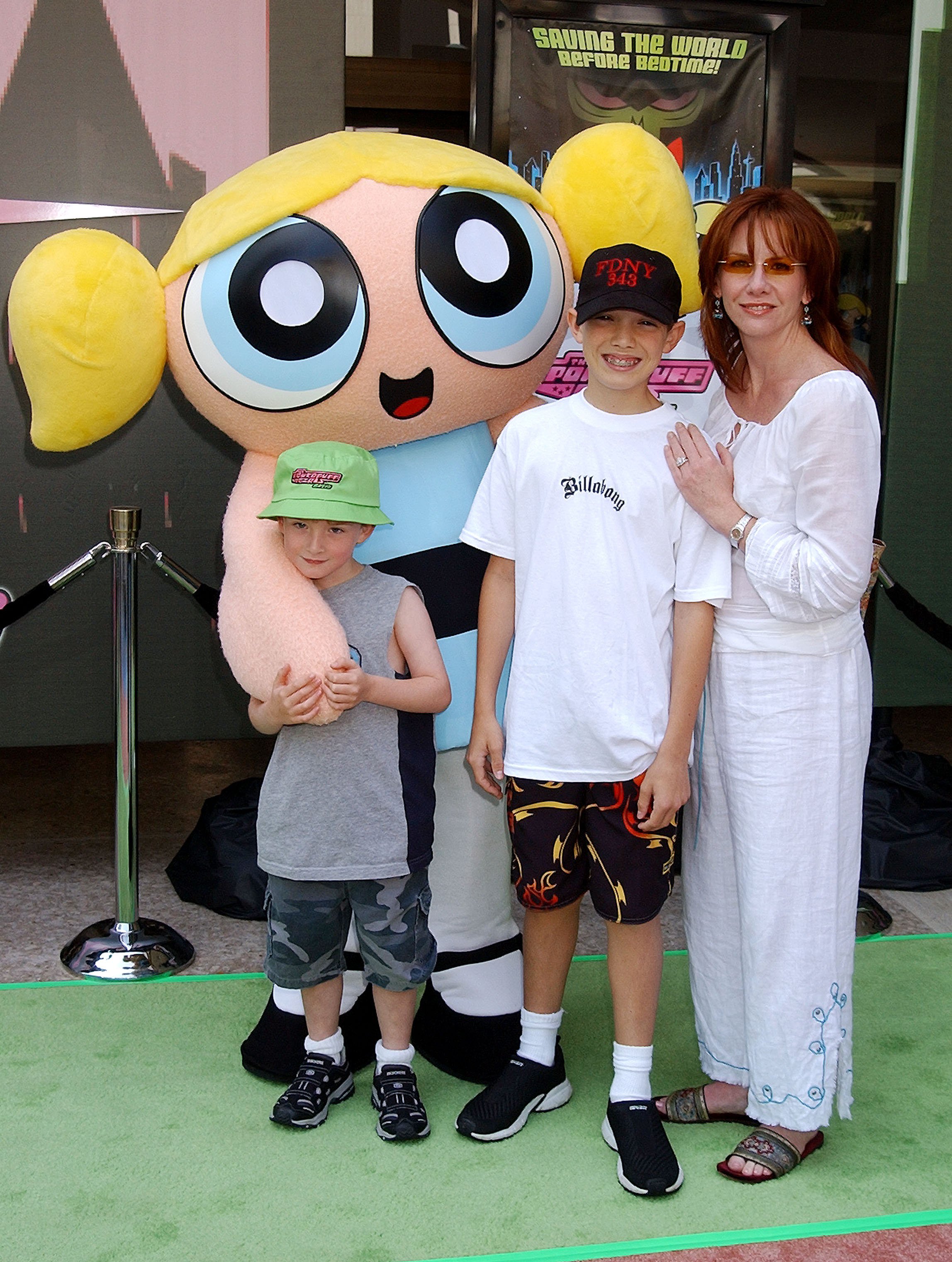 Melissa Gilbert with sons Michael & Dakota during "The Powerpuff Girls Movie" Premiere at Loews Century Plaza Theater in Century City, California