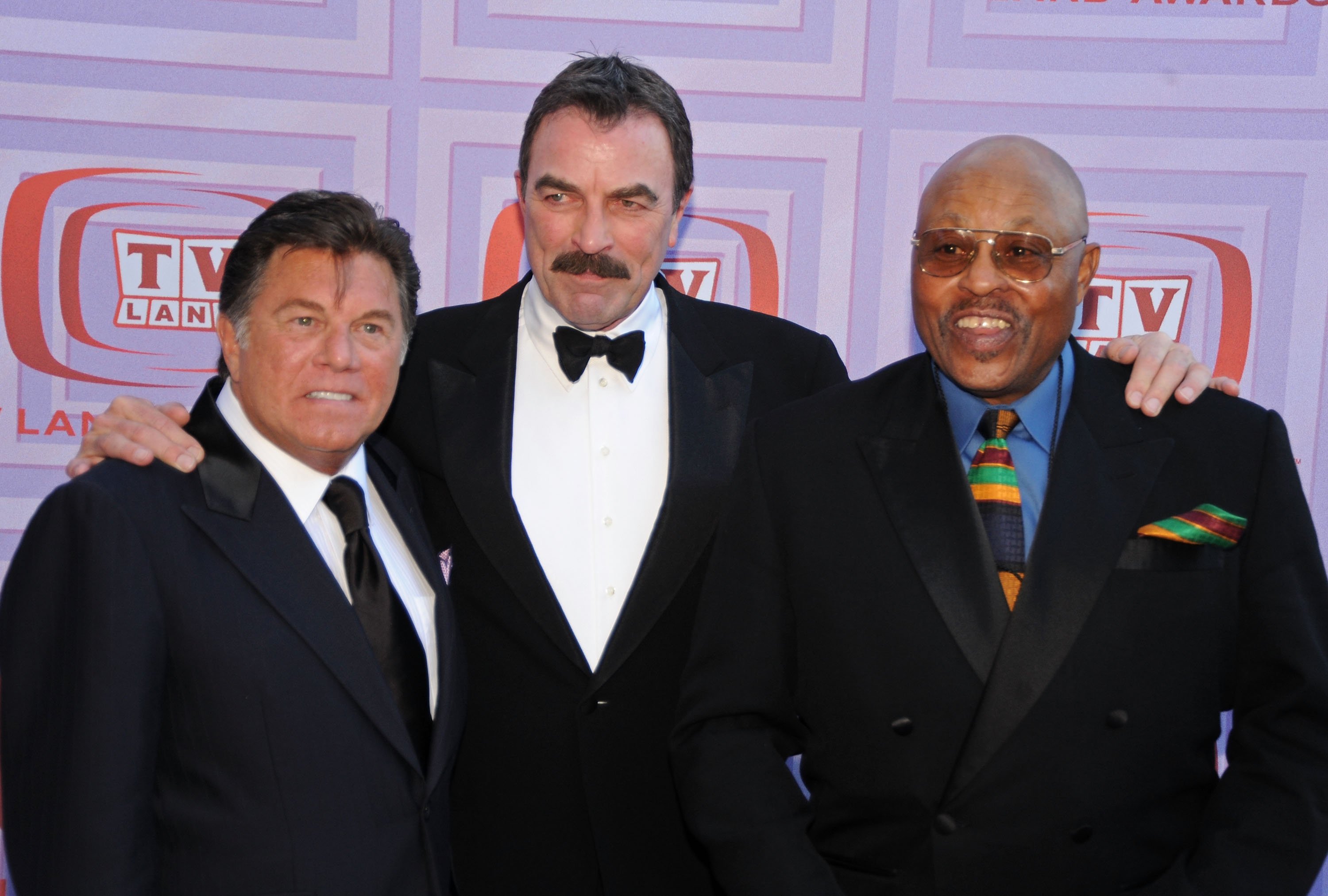 Actors Larry Manetti, Tom Selleck and Roger E. Mosley of " Magnum P.I." attend the 7th Annual TV Land Awards held at Gibson Amphitheatre on April 19, 2009 in Universal City, California | Source: Getty Images