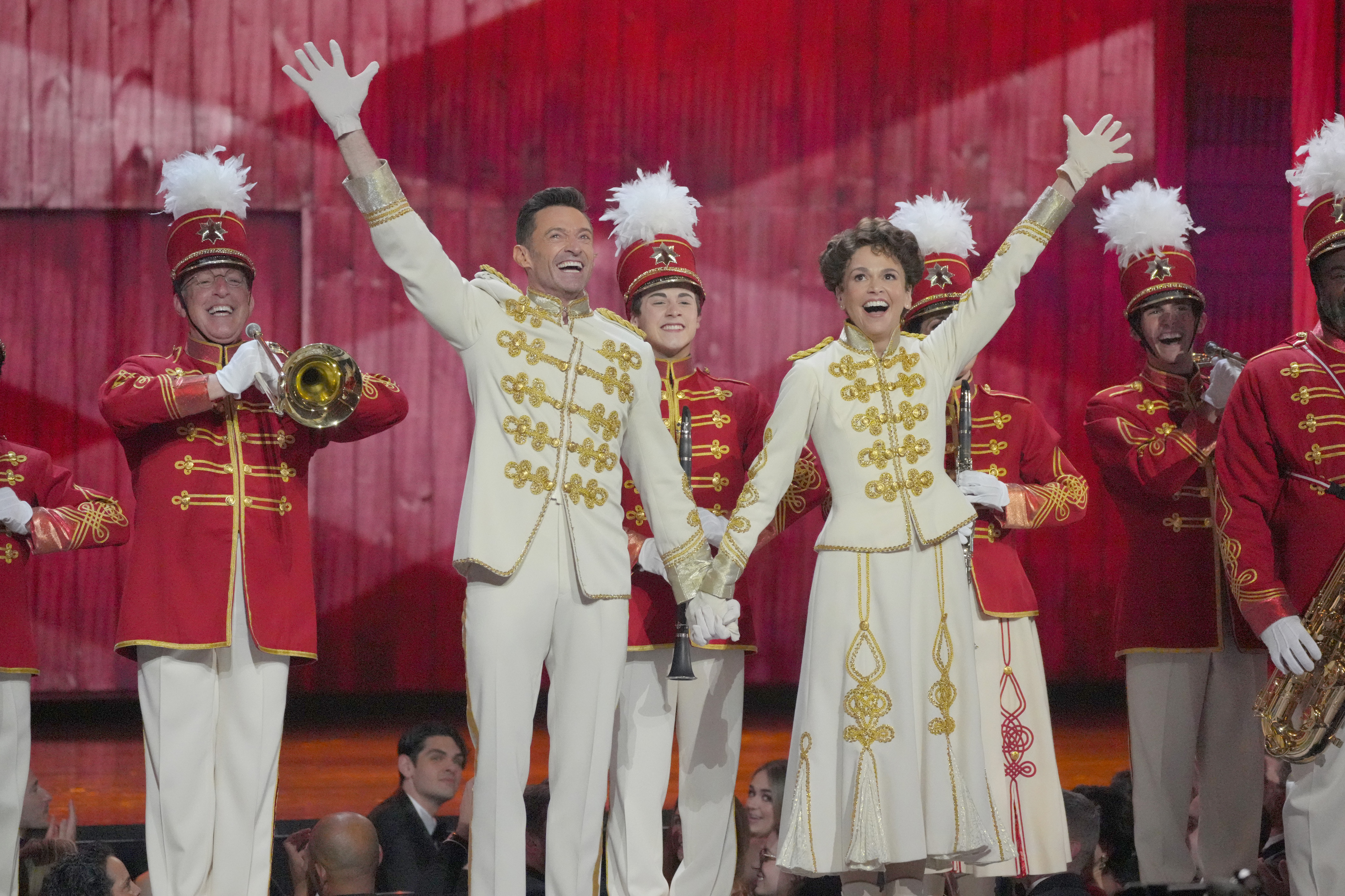 Hugh Jackman and Sutton Foster perform a number from "The Music Man" onstage during the 75th Annual Tony Awards at Radio City Music Hall in New York City, on June 12, 2022. | Source: Getty Images