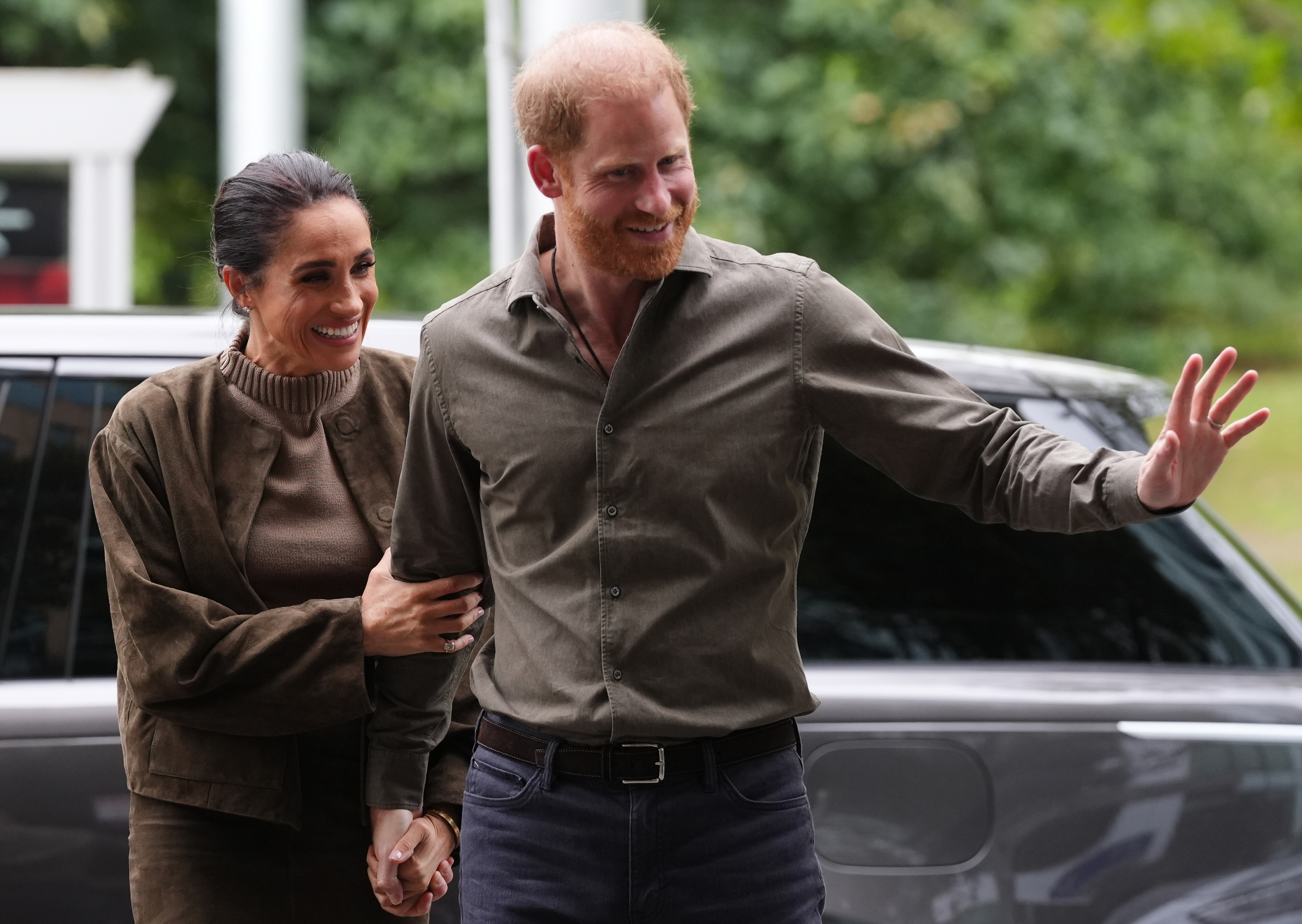 Prince Harry, Duke of Sussex and Meghan, Duchess of Sussex arrive at the Australian National Veterans Arts Museum (Anvam) in Southbank on 14 April 2026 in Melbourne, Australia. | Source: Getty Images