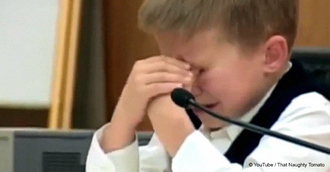 Chilling moment 7-year-old boy broke down in court talking about his mother's crime